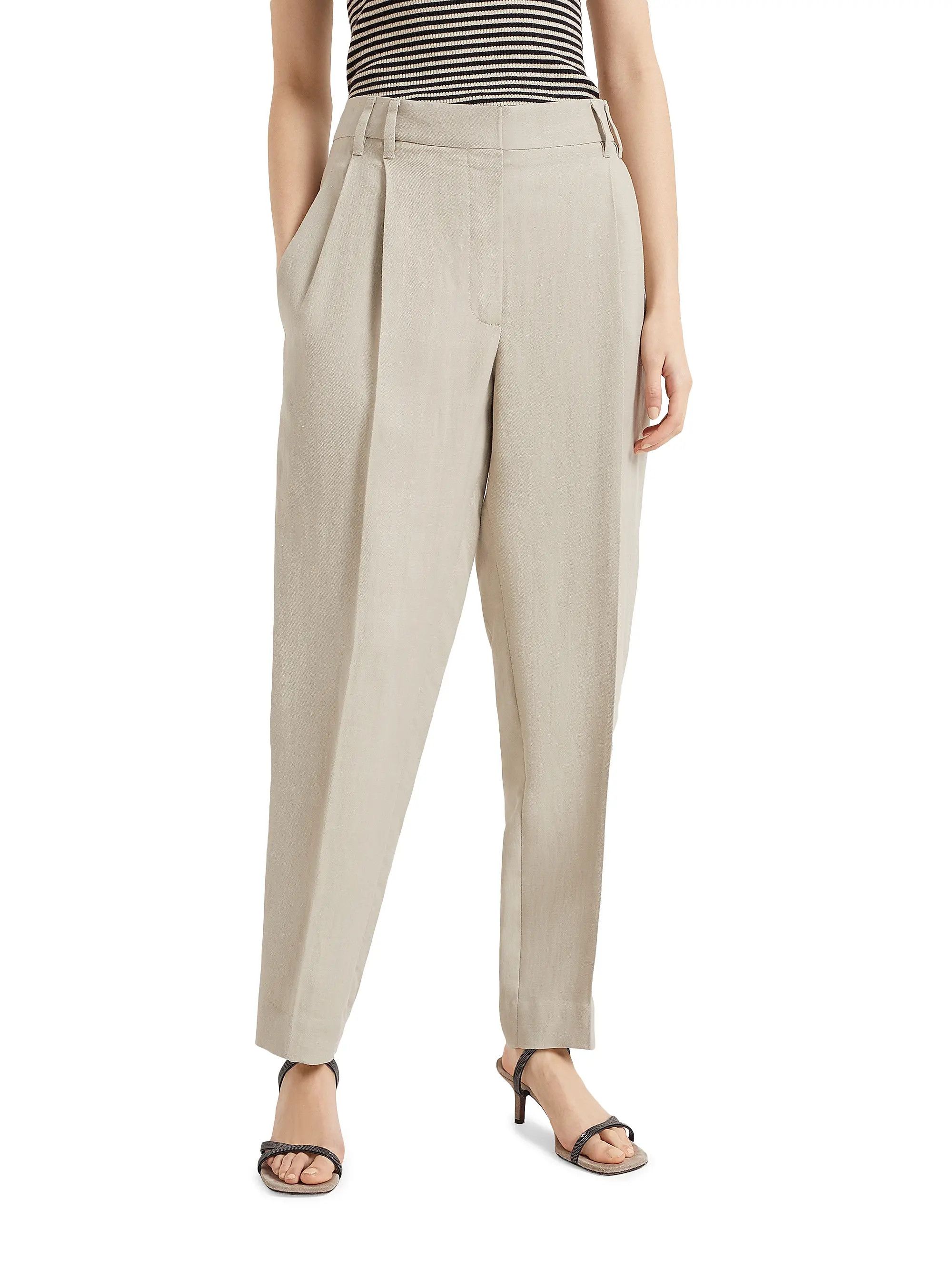 Brunello Cucinelli o1y0725 Casual Pant in Beige Size 34" / US 12 / IT 48 - 5 Thumbnail