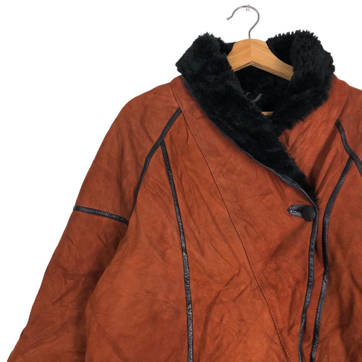 Japanese Brand 🔥Vtg Long Jacket Genuine Leather Original Shearling Fur Size US M / EU 48-50 / 2 - 7 Thumbnail