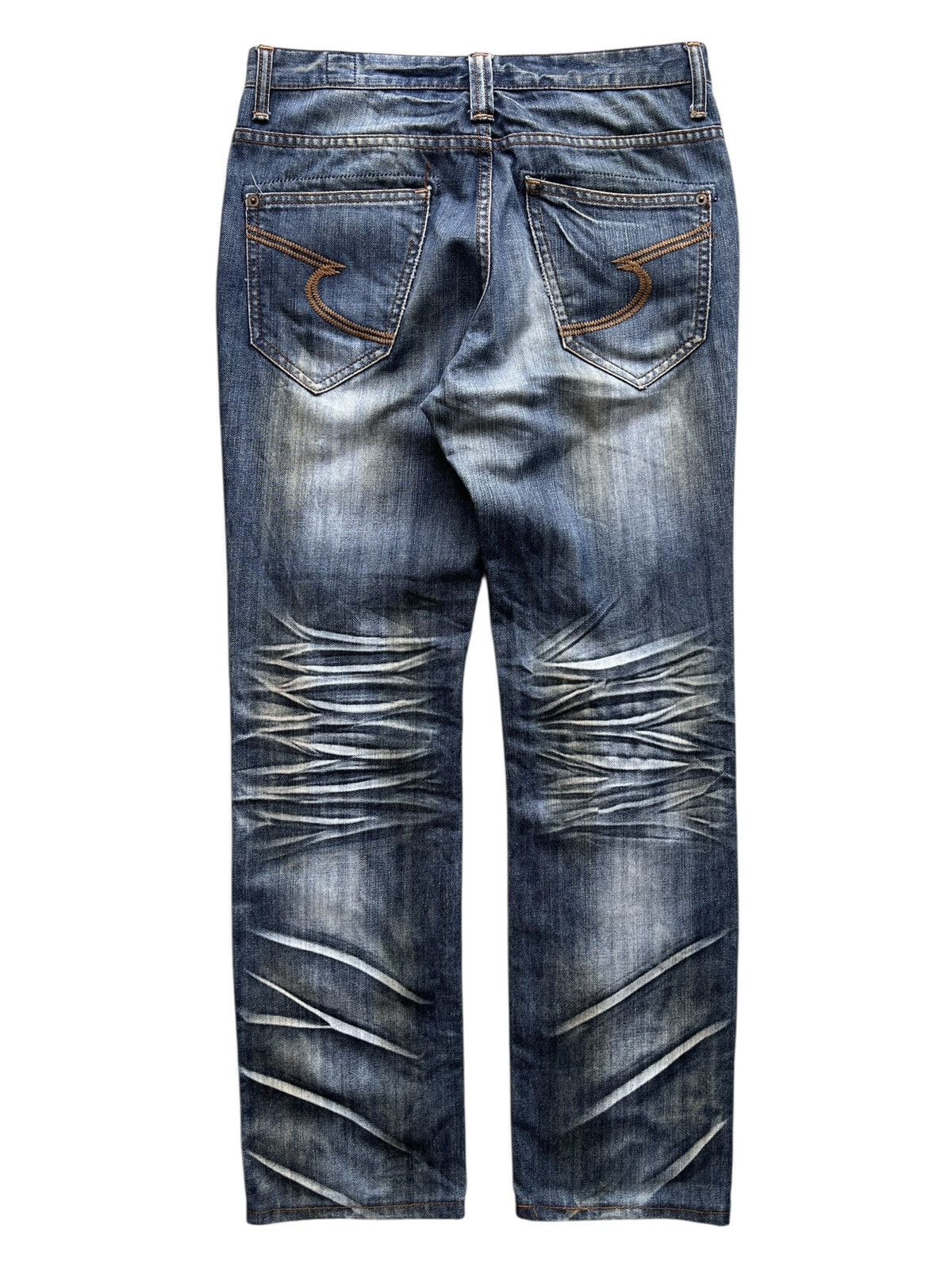 2000s Semantic Design Stained Whiskers Straight Cut Denim