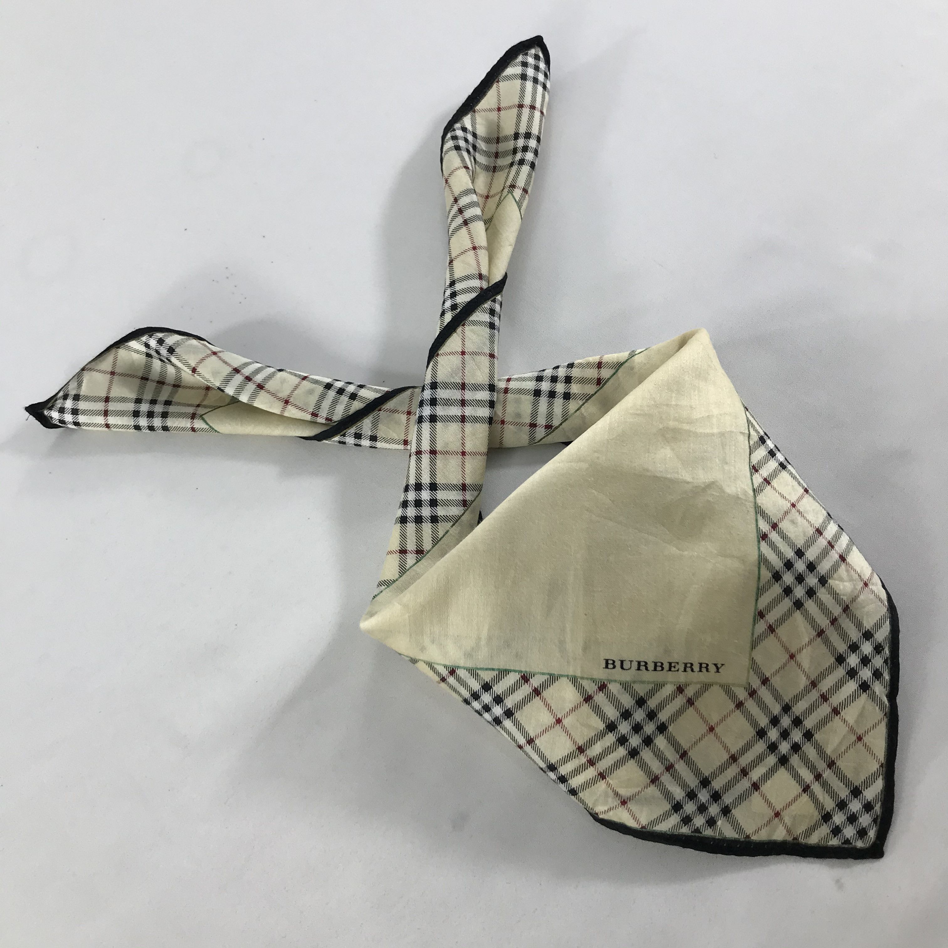 Burberry × Vintage Burberry Bandana / Handkerchief / Neckerchief - S1355 Size ONE SIZE - 4 Thumbnail