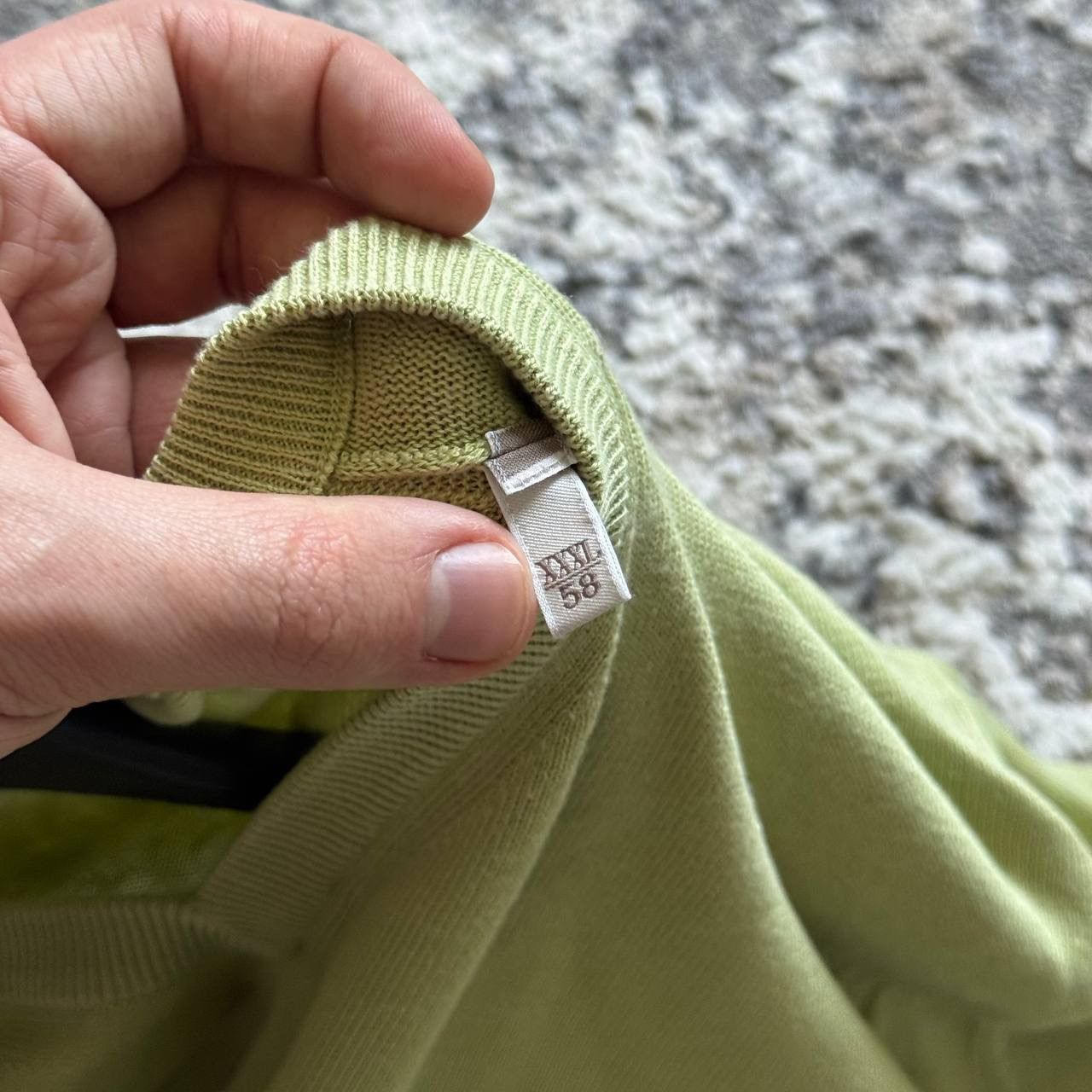 Ermenegildo Zegna Ermenegildo Zegna Cotton V-Neck Light Green Sweater Size US XXL / EU 58 / 5 - 5 Thumbnail