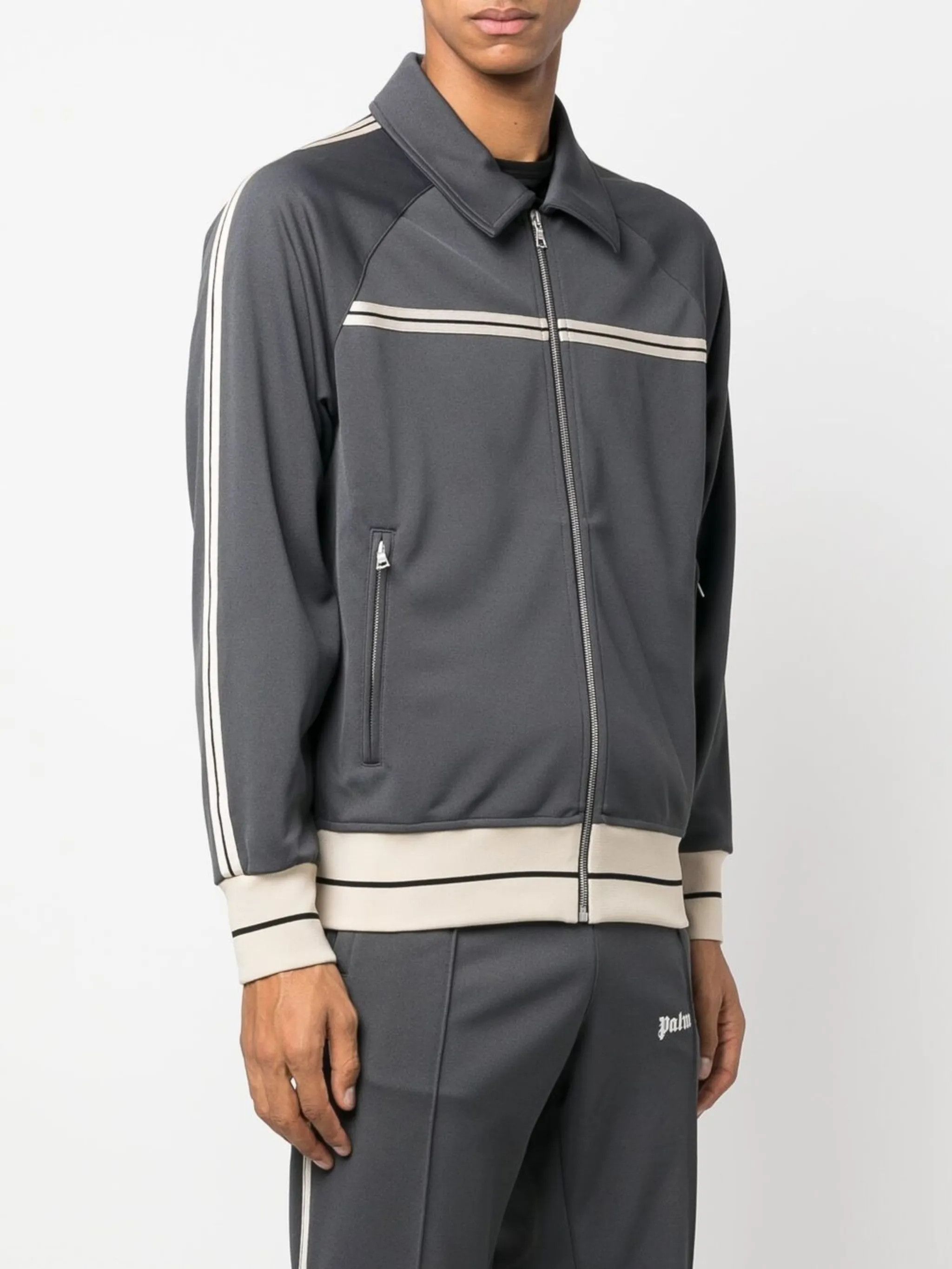 Palm Angels o1gr1nt0425 Mini Tape Track Jacket in Dark Grey Size US S / EU 44-46 / 1 - 3 Thumbnail