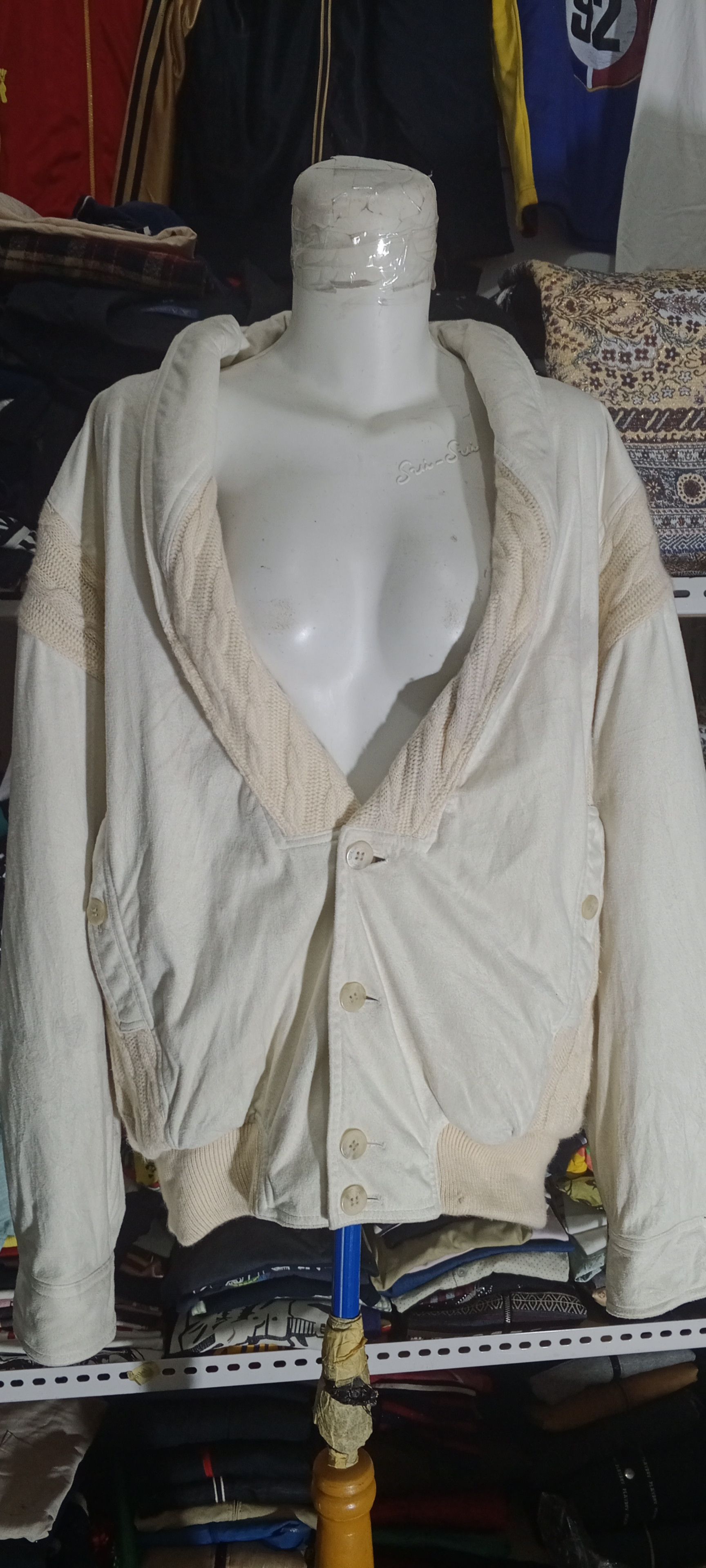 Lancel × Vintage Vintage 80s Lancel Wool Cable Knit Cardigan Winter Creamy Size L / US 10 / IT 46 - 1 Thumbnail