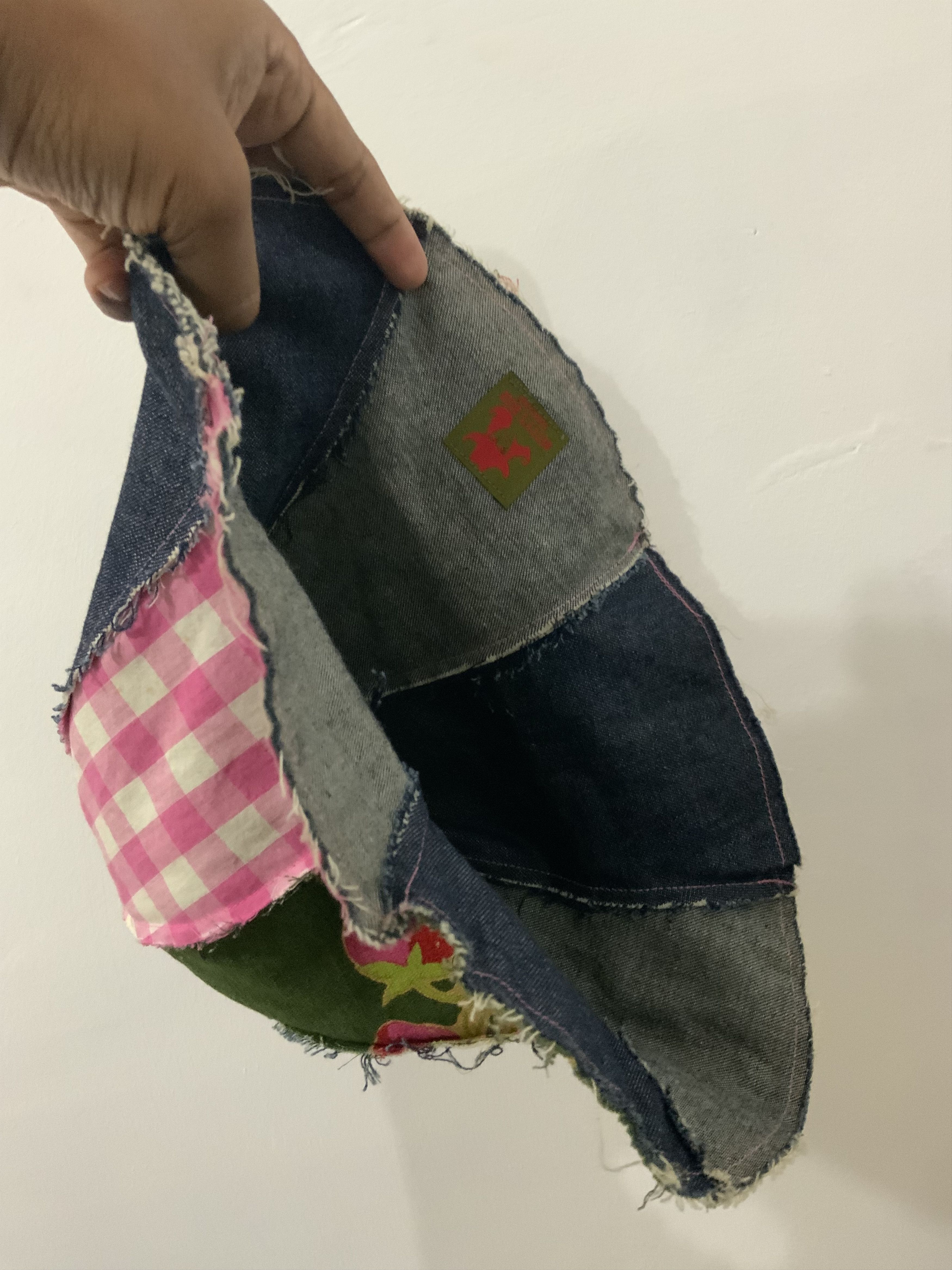 Japanese Brand DENIM PATCHWORK SASHIKO BUCKET HAT Size ONE SIZE - 8 Thumbnail