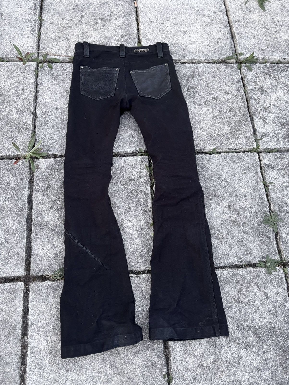 14th Addiction 14th Addiction leather hybrid waxed flared jeans Size US 28 / EU 44 - 9 Thumbnail