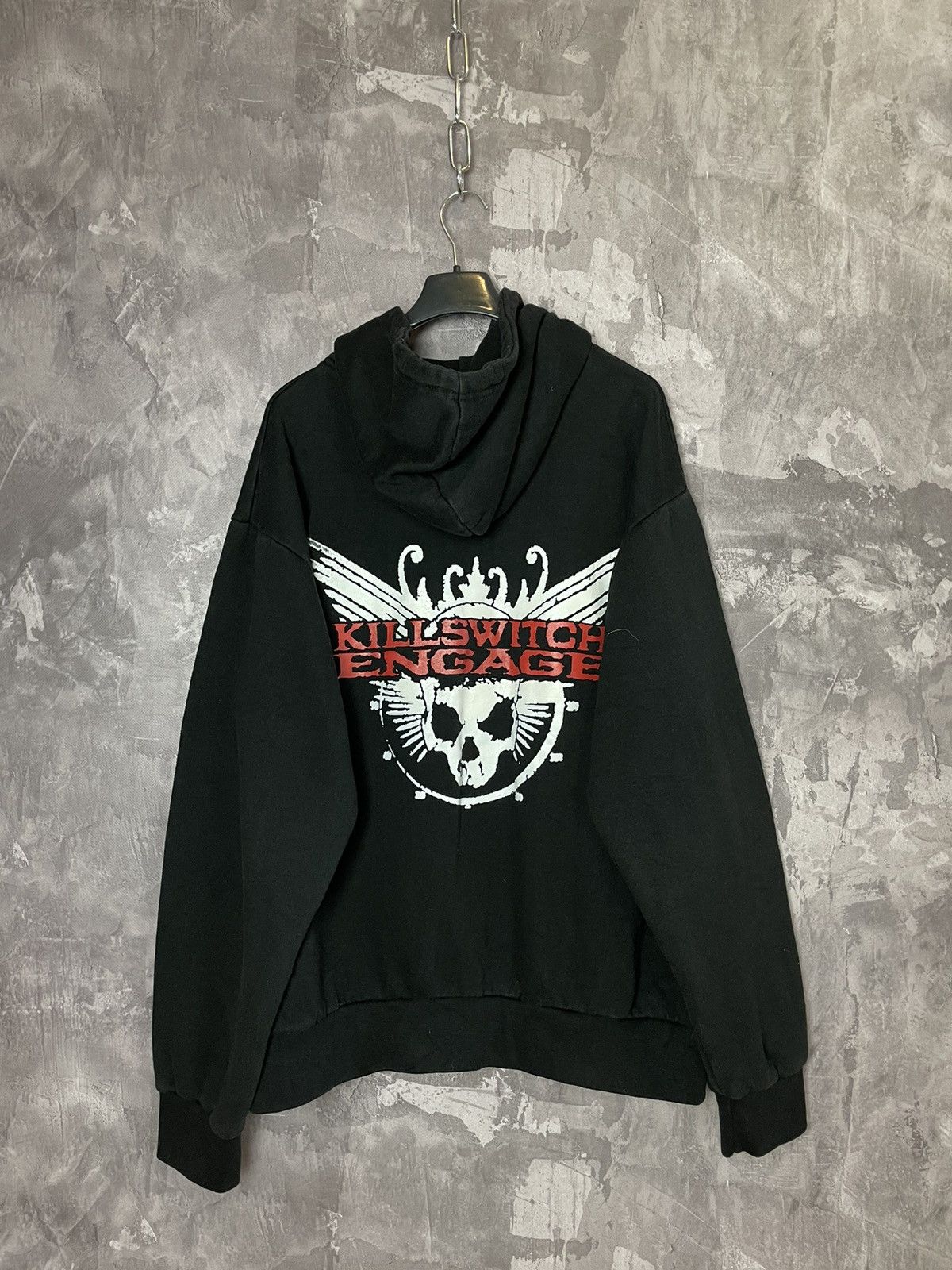 Band Tees × Vintage Crazy Vintage Y2K Killswitch Engage Skull Zip Up Hoodie Rare Size US L / EU 52-54 / 3 - 1 Thumbnail
