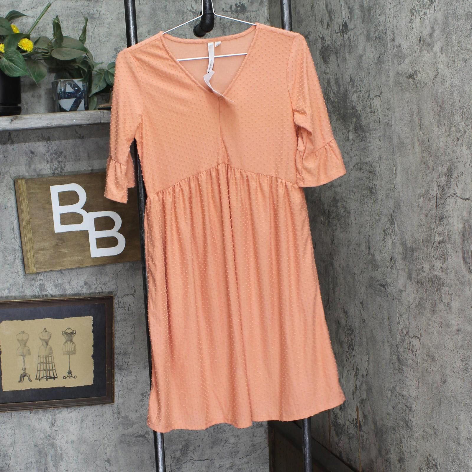 Other Nwt Ny Collection Womens V-neck Shift Dress Tawny Orange Pm Size M / US 6-8 / IT 42-44 - 1 Thumbnail
