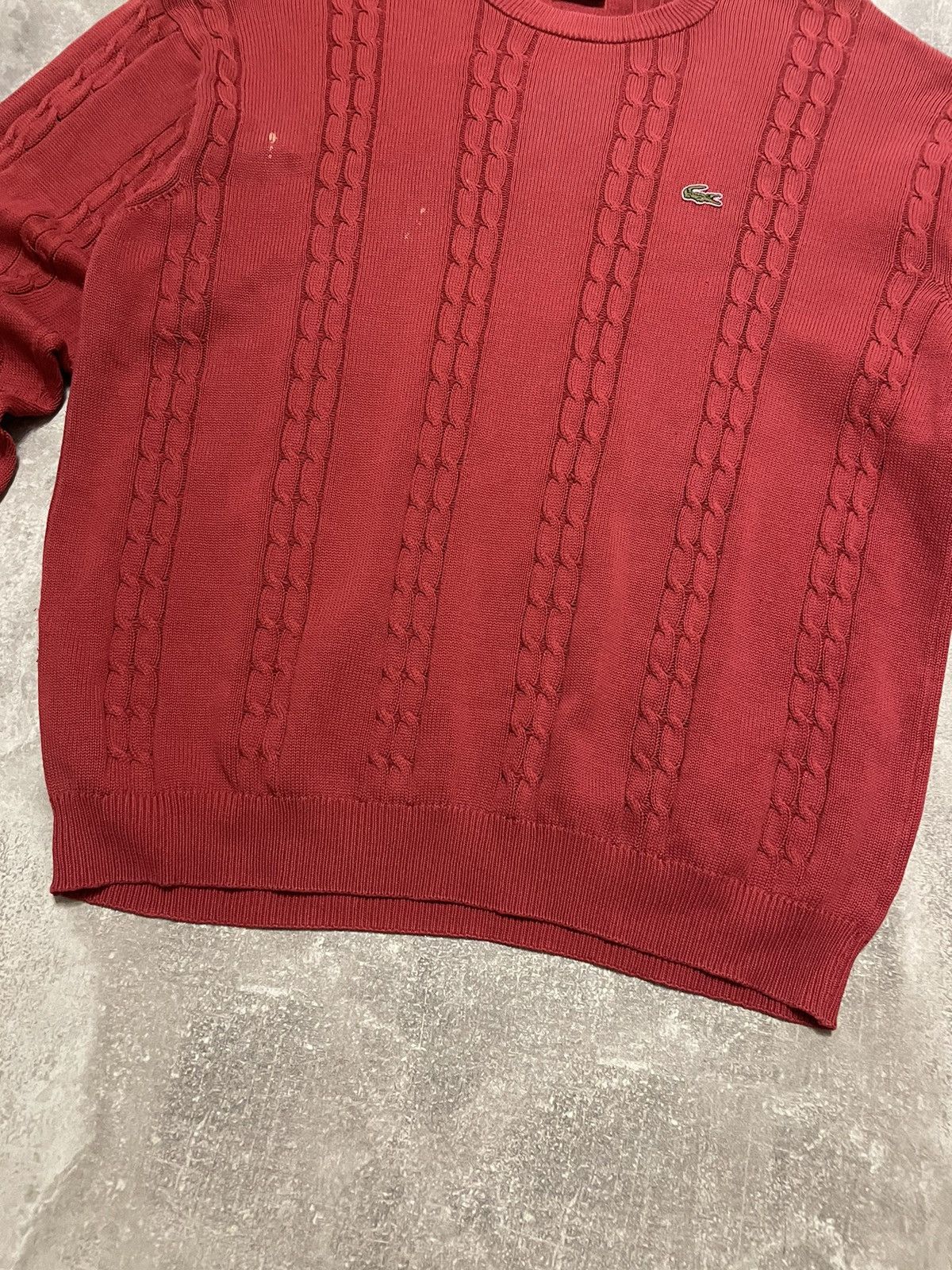Lacoste Vintage Lacoste Cable Knit Sweater 90s Size US XL / EU 56 / 4 - 3 Thumbnail