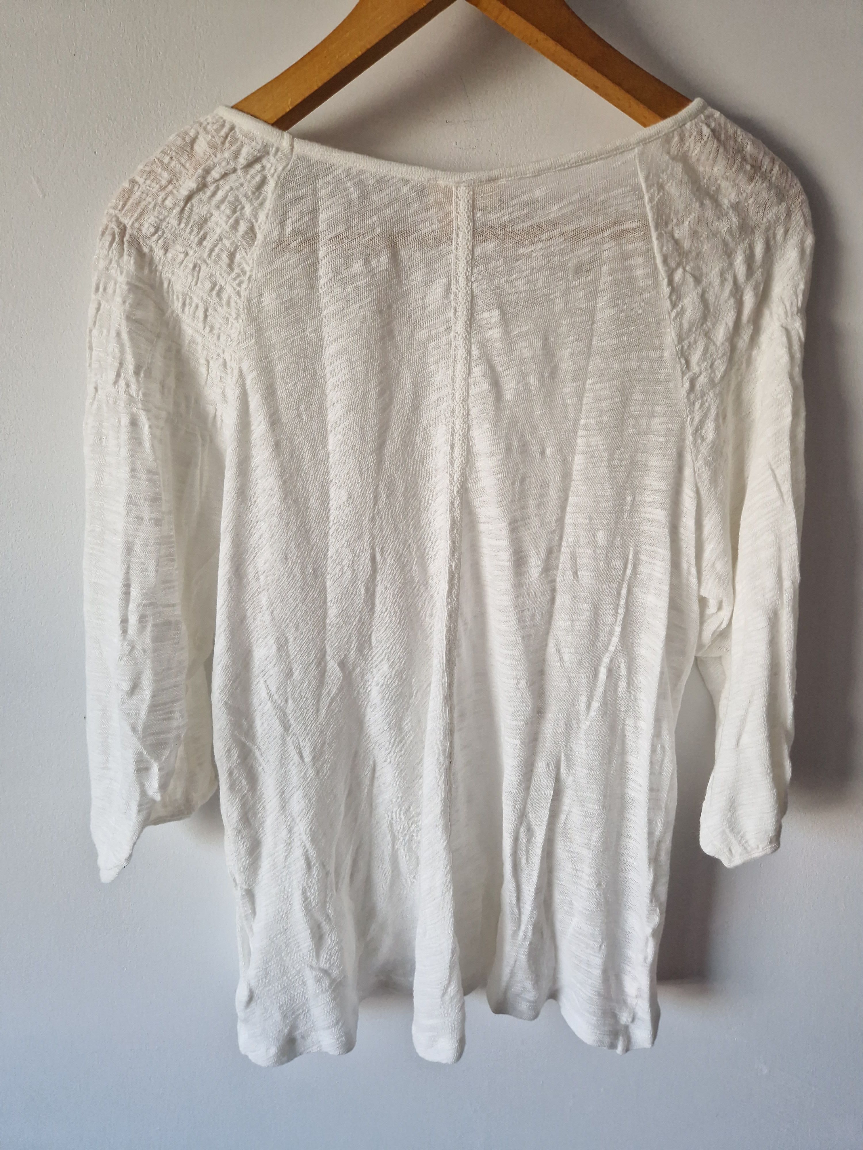 Vintage Meadow Rue Womens S Small Blouse Top Embroidered White Size L / US 10 / IT 46 - 7 Thumbnail