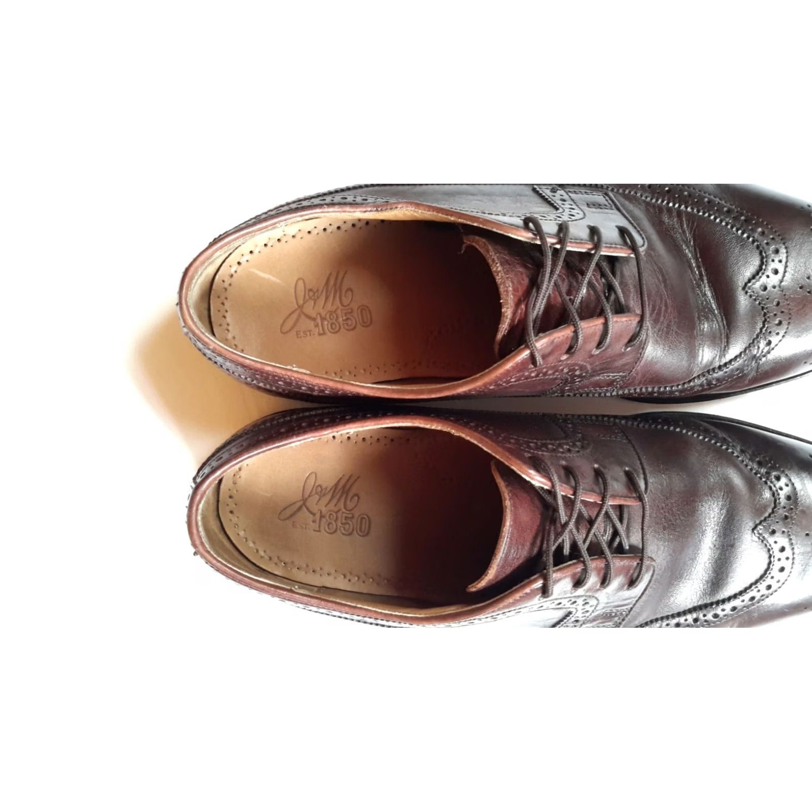 Johnston & Murphy JOHNSTON & MURPHY Mens Brown Leather Wingtip Oxfords Dress/Casual Sz 9.5 D US Size US 10 / EU 43 - 6 Thumbnail