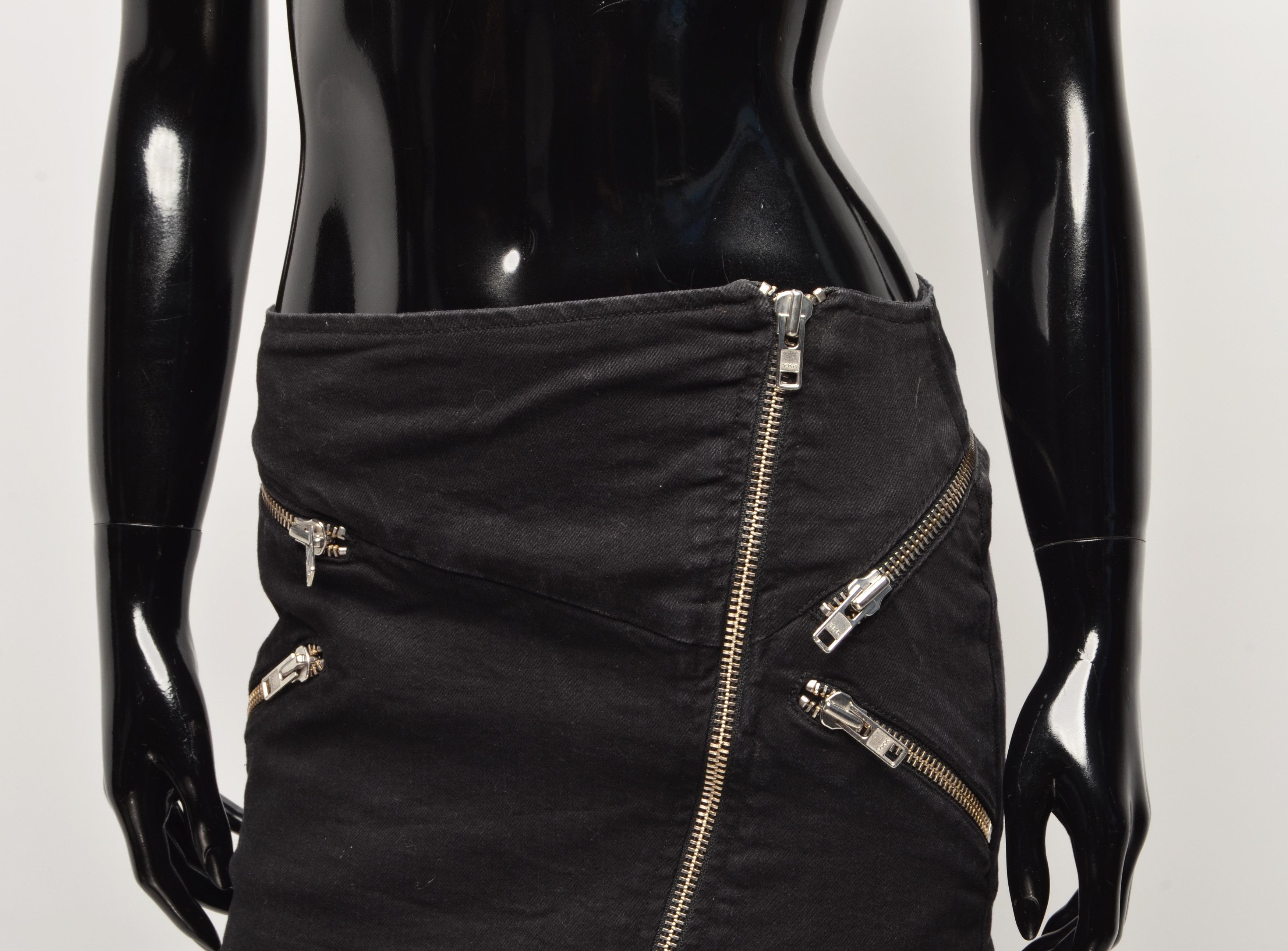 The Kooples The Kooples Grunge Punk Mini Zip Skirt Size 26" / US 2 / IT 38 - 2 Thumbnail