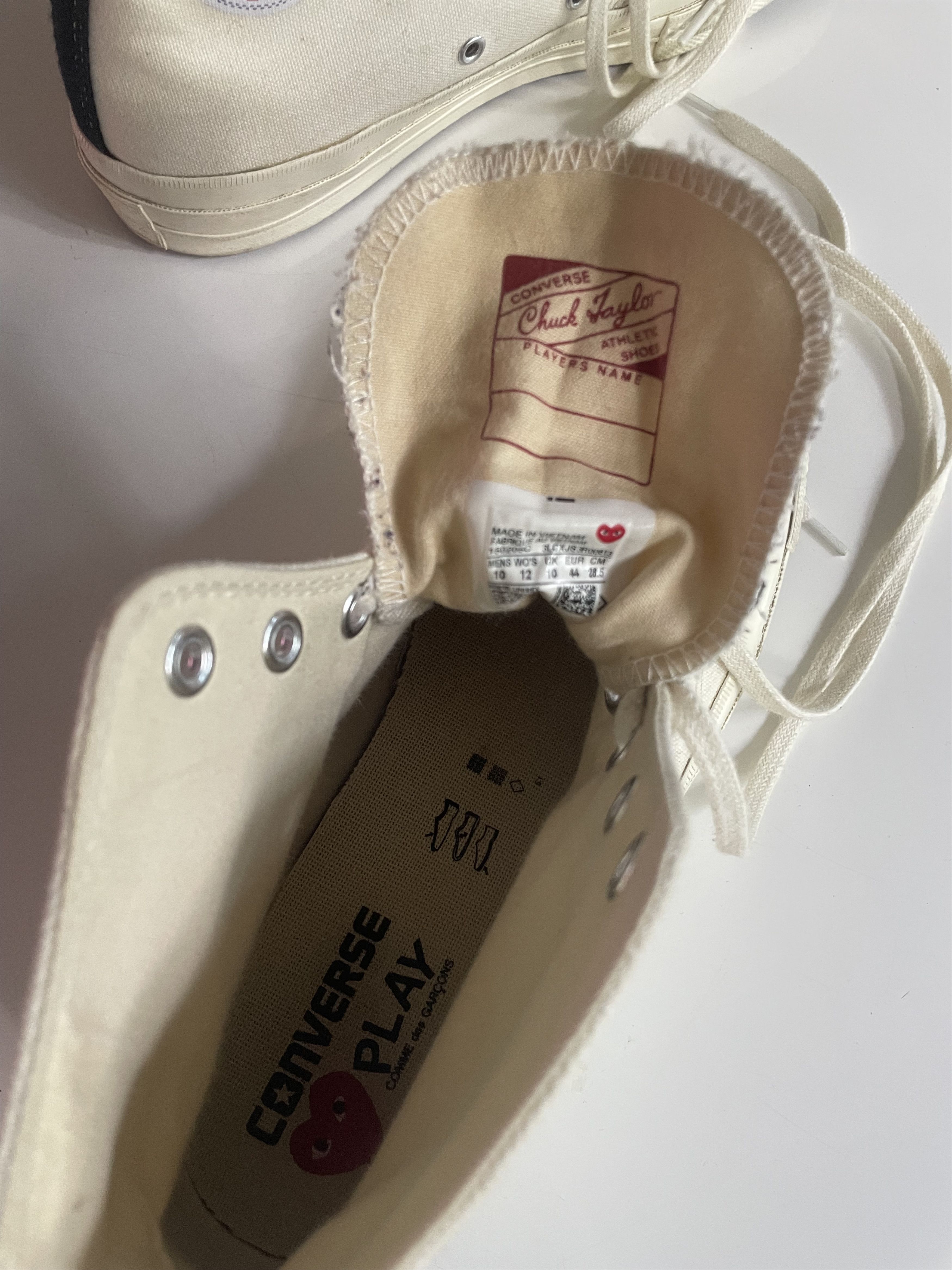 Comme des Garcons × Converse 💥💥 CONVERSE Chuck Taylor All Star 70 Hi - CDG PLAY White Size US 10 / EU 43 - 7 Thumbnail