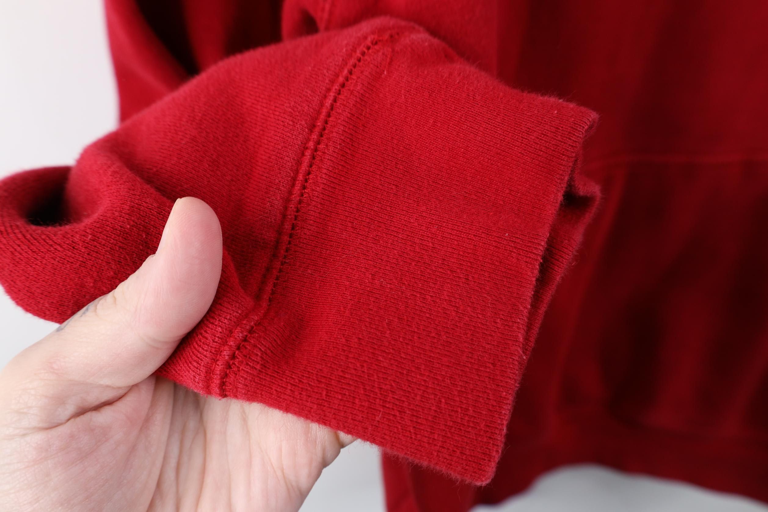 Vintage Vintage 90s Streetwear Heavyweight Hoodie Sweatshirt Red Size US XXL / EU 58 / 5 - 8 Thumbnail