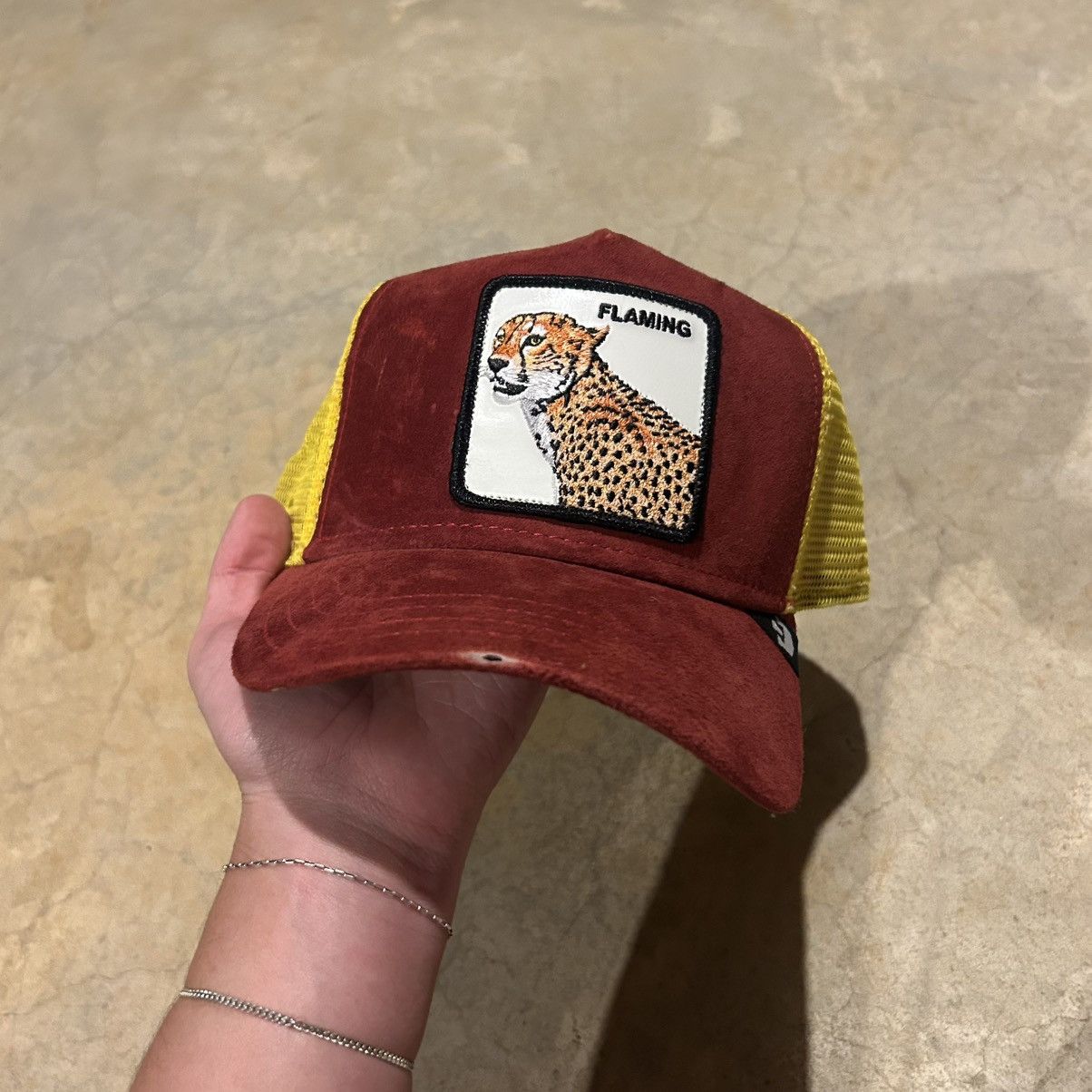Goorin Bros. Goorin Bros “Flaming” Cheetah Suede Trucker Hat Rare Size ONE SIZE - 2 Thumbnail