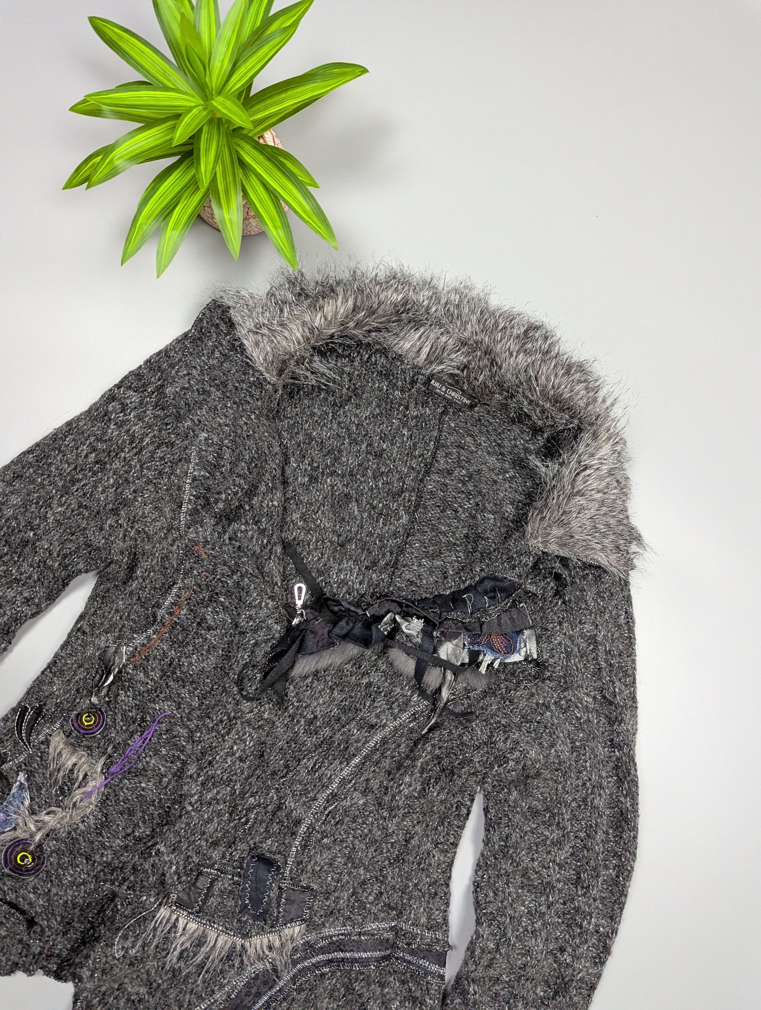 Japanese Brand Juju Christine Vintage Steampunk Wool Cardigan Gothic Size L / US 10 / IT 46 - 4 Thumbnail