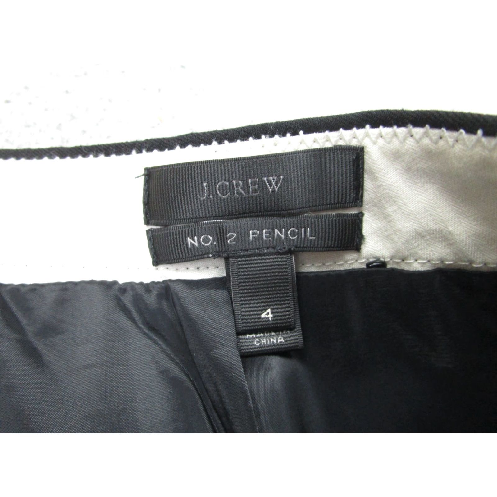 J.Crew VINTAGE J. Crew Wool Pencil Skirt Womens 4 Black Formal Business Career Academia School Size 27" / US 4 / IT 40 - 6 Thumbnail