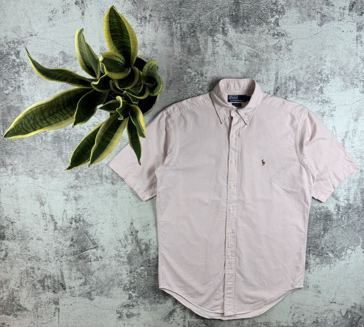 Polo Ralph Lauren Polo Ralph Lauren Yarmouth Cotton 14 1/2 Pink Button Striped Short Sleeve Shirt Size US M / EU 48-50 / 2 - 1 Thumbnail