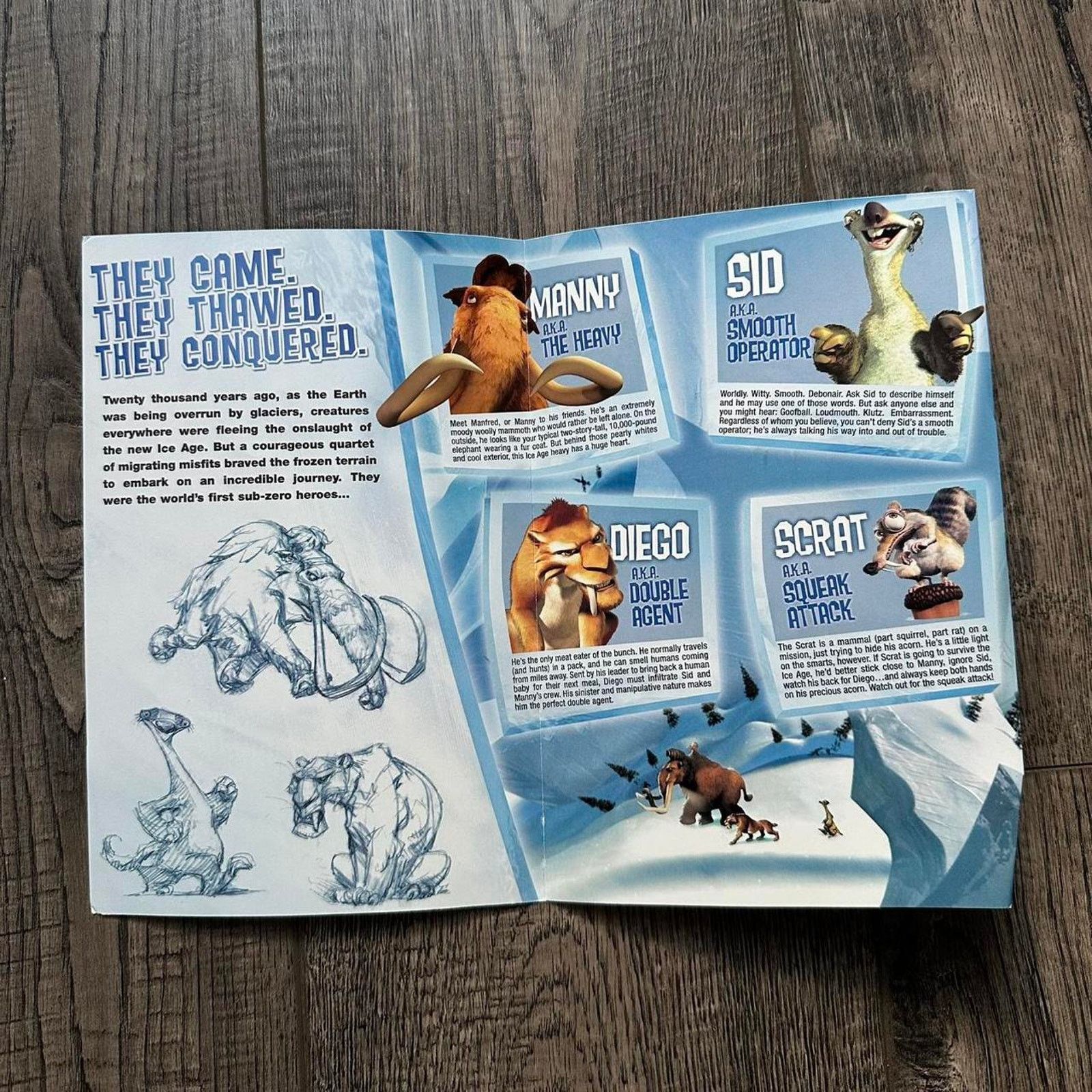 Vintage Vintage 2002 Ice Age Cartoon Movie Promo DVD Poster Print Size ONE SIZE - 6 Thumbnail