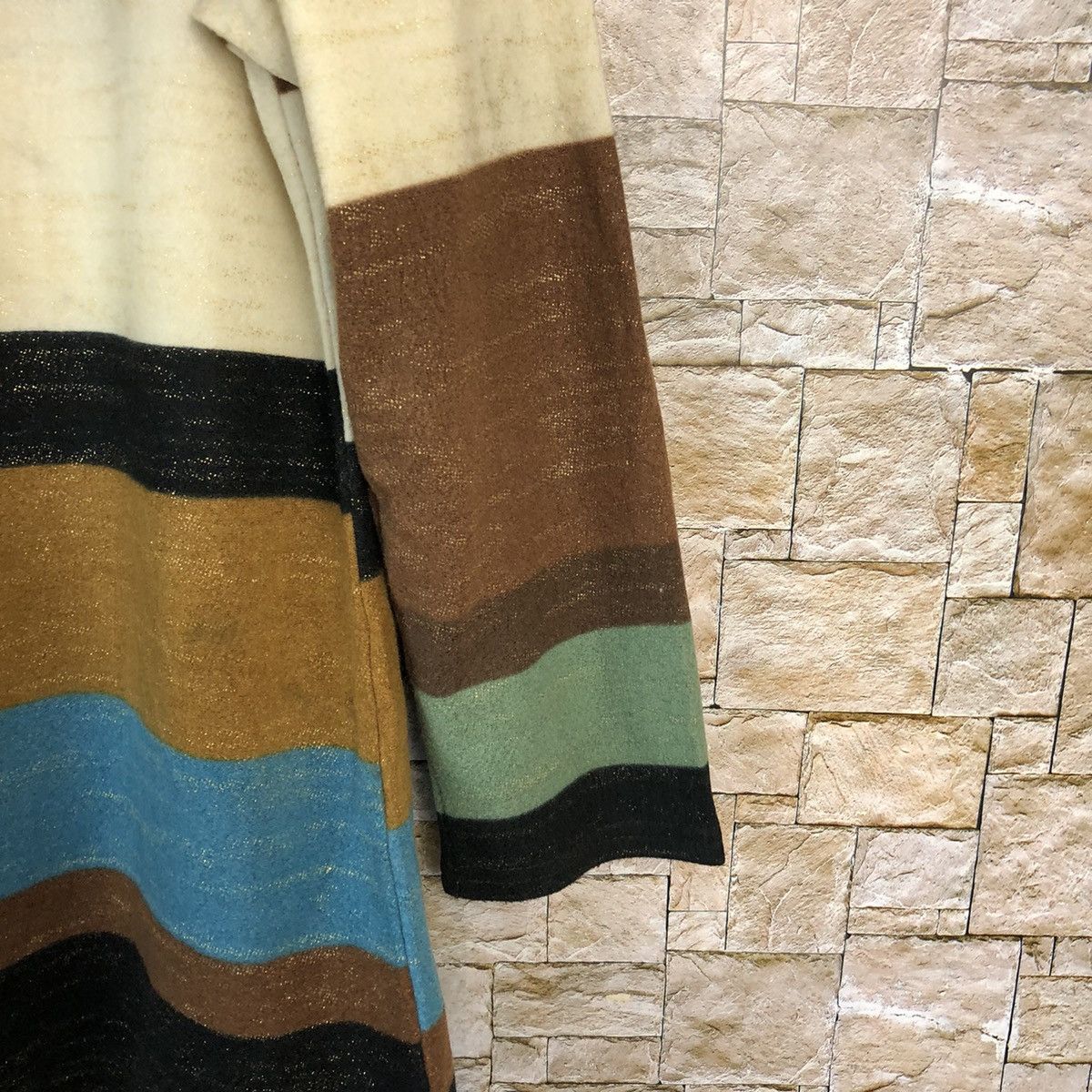 Homespun Knitwear × Japanese Brand × OVER THE STRiPES Japanese Brand vintage Stripe Knitwear #A1101 Size M / US 6-8 / IT 42-44 - 8 Thumbnail