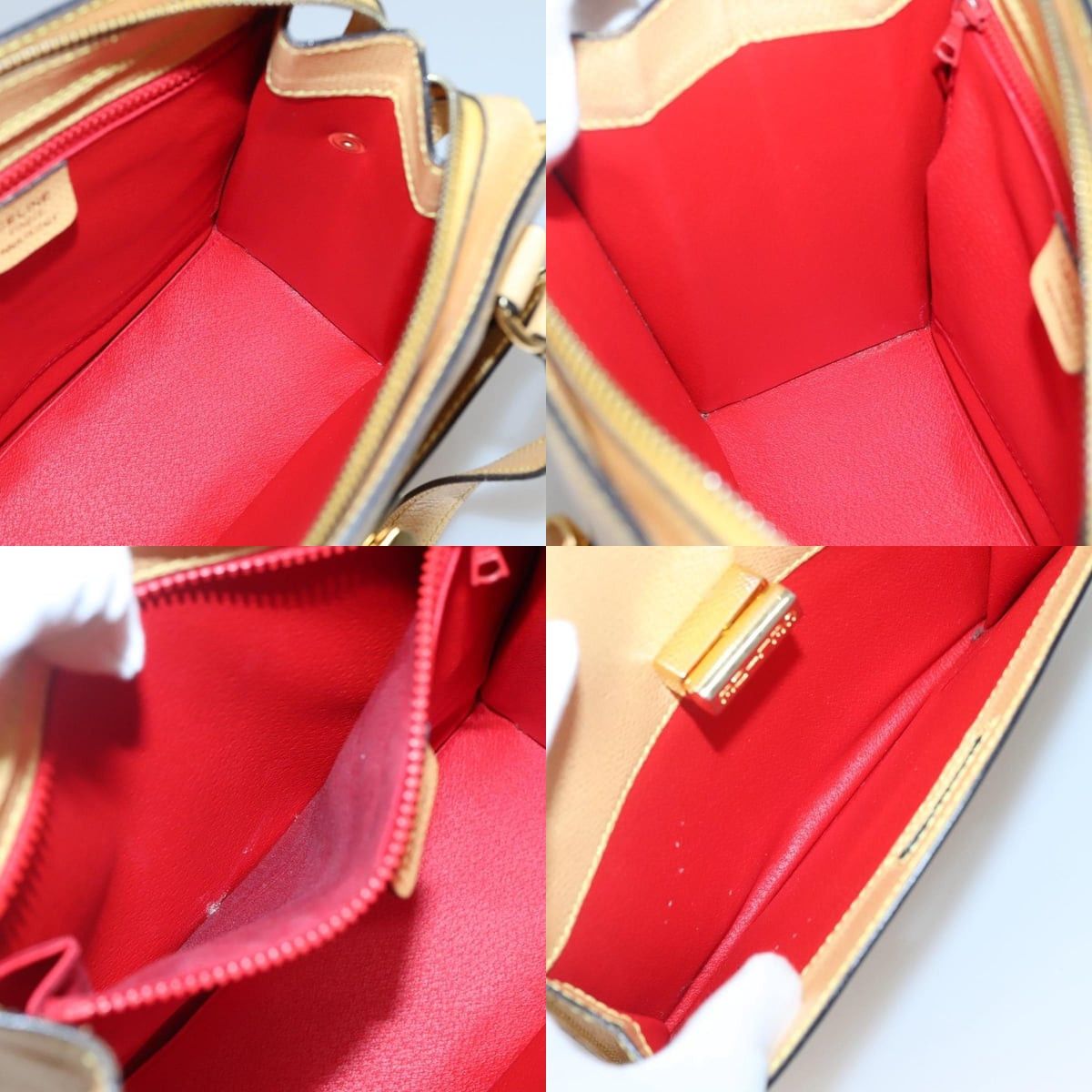 Celine CELINE Hand Bag Leather Yellow Gold Size ONE SIZE - 12 Thumbnail