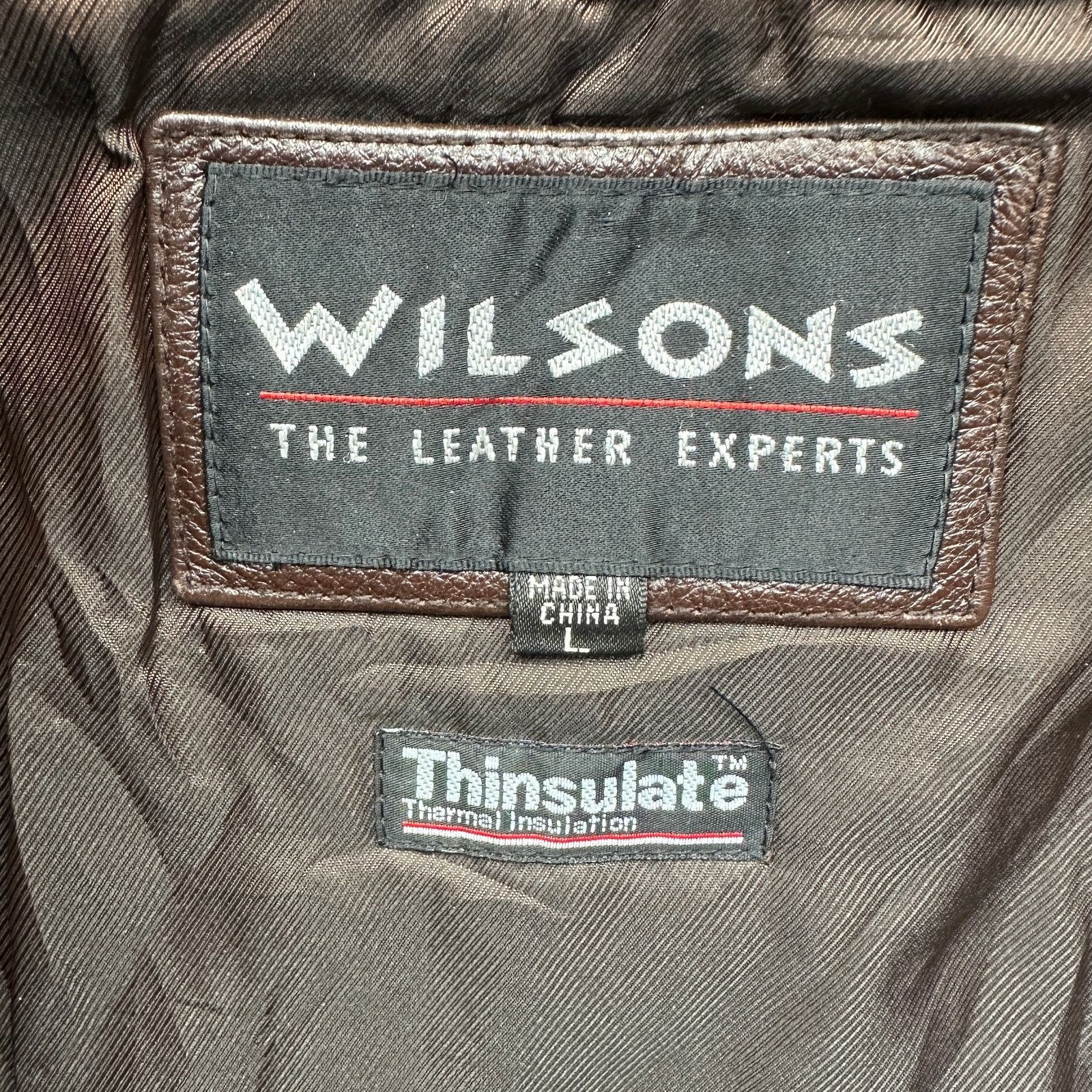 Wilsons Leather Wilsons Thinsulate Zip Jacket Mens Large Lined Brown Size US L / EU 52-54 / 3 - 3 Thumbnail