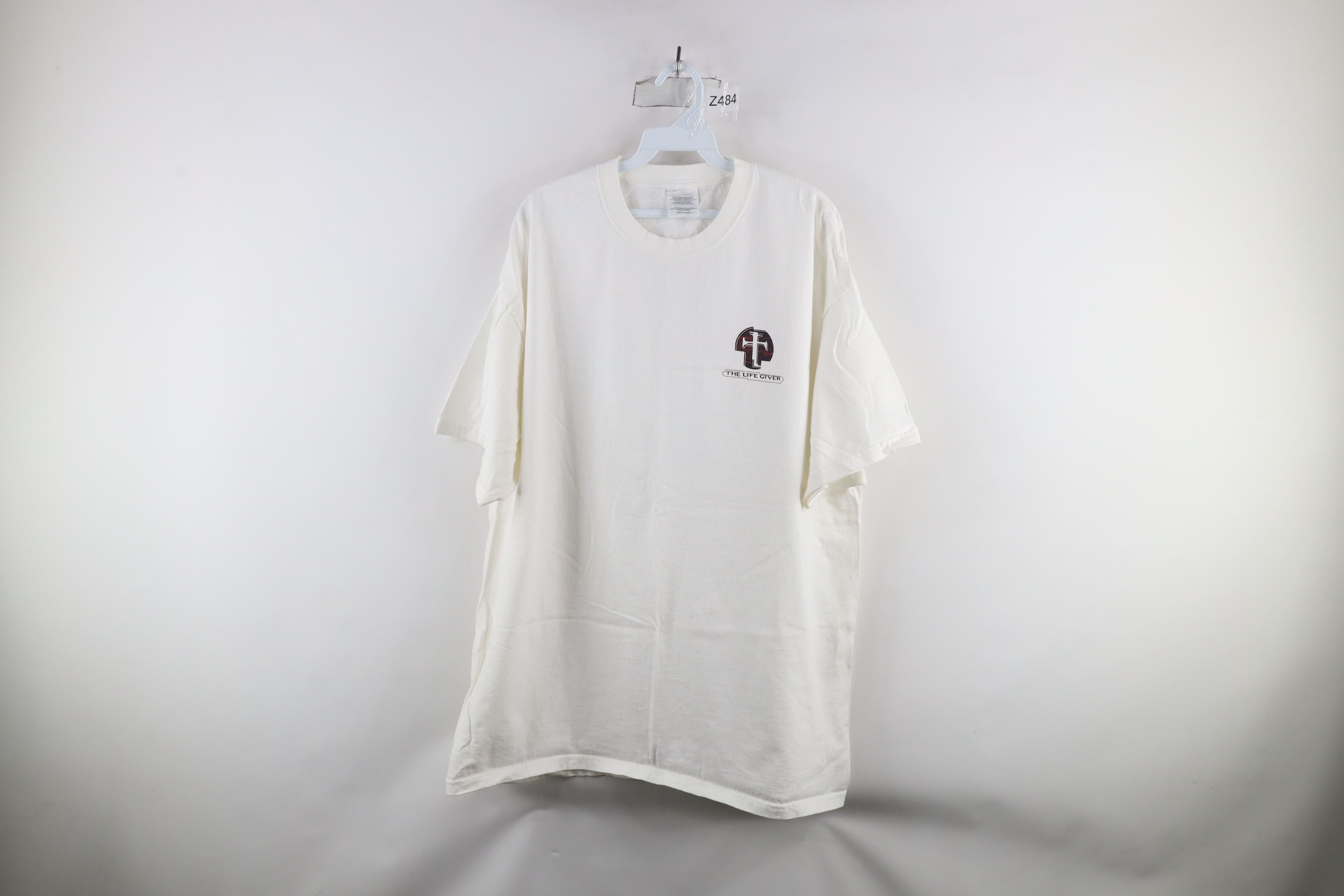 Vintage Vintage Y2K 2000 Jesus Cross The Life Giver T-Shirt White Size US XL / EU 56 / 4 - 1 Thumbnail