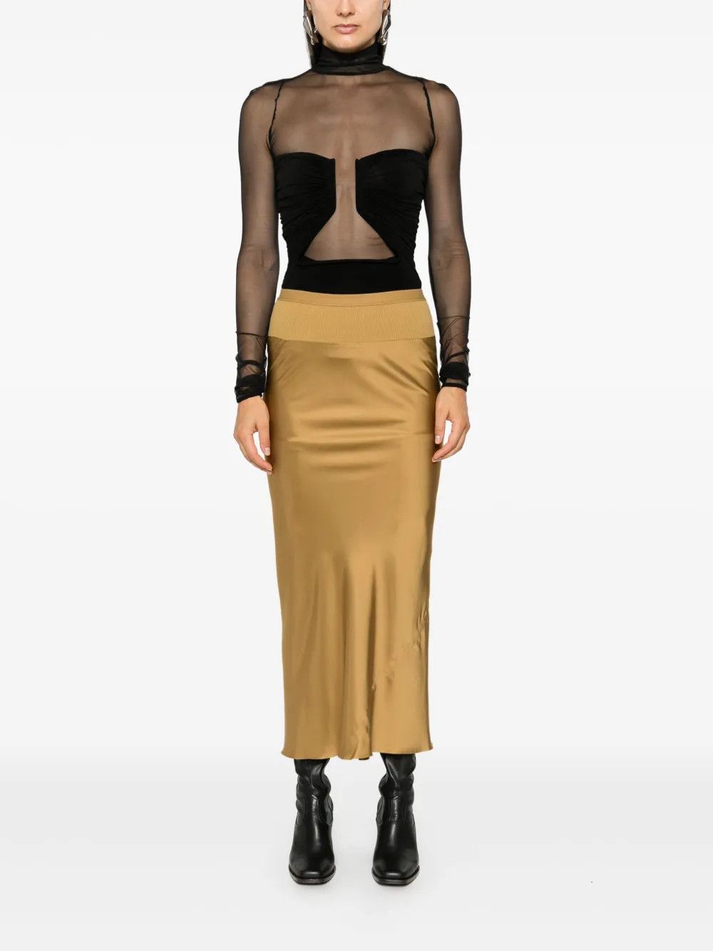 Rick Owens o1y0126 Maxi Skirt in Mustard Size 27" / US 4 / IT 40 - 5 Thumbnail