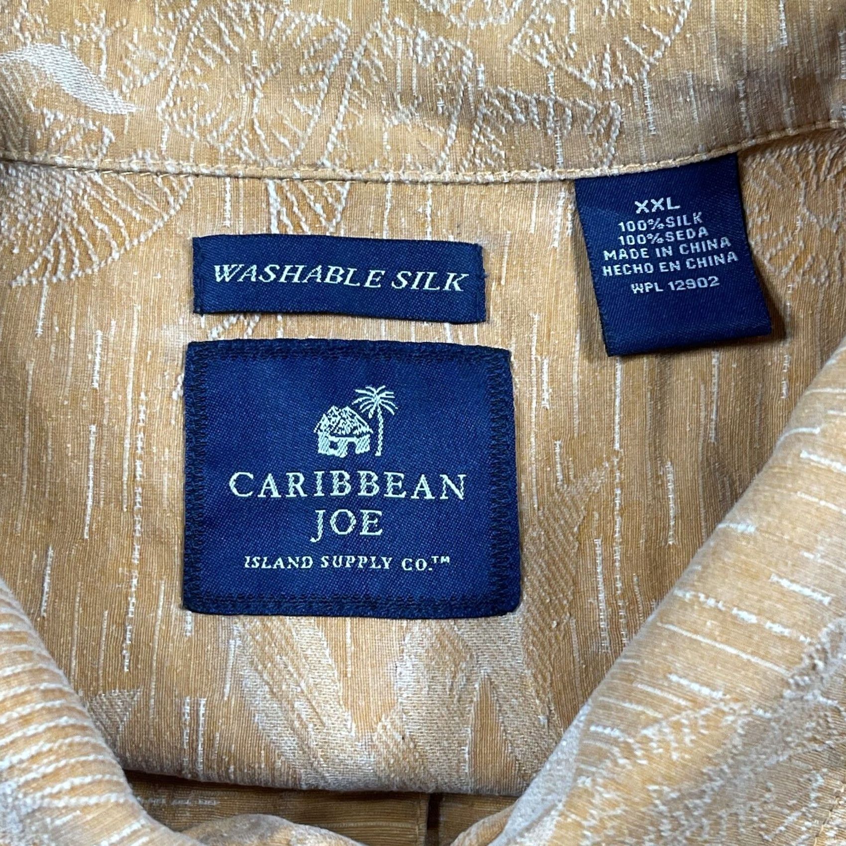 Vintage Caribbean Joe Shirt Mens XXL 100% Silk Button Up Hawaiian Extra Extra Large Size US XXL / EU 58 / 5 - 7 Thumbnail