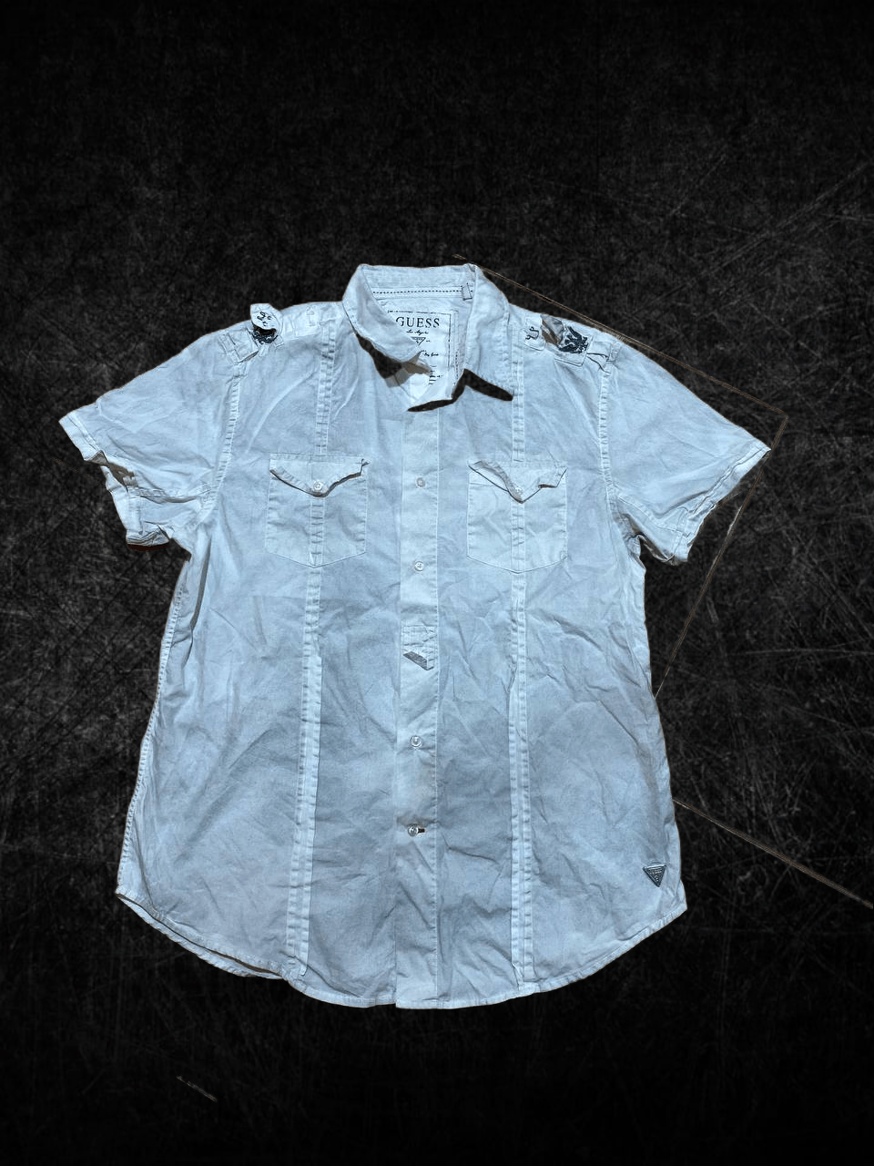Guess GUESS Denim Western Button Up short Sleeve Shirt Size XL / US 12-14 / IT 48-50 - 1 Thumbnail