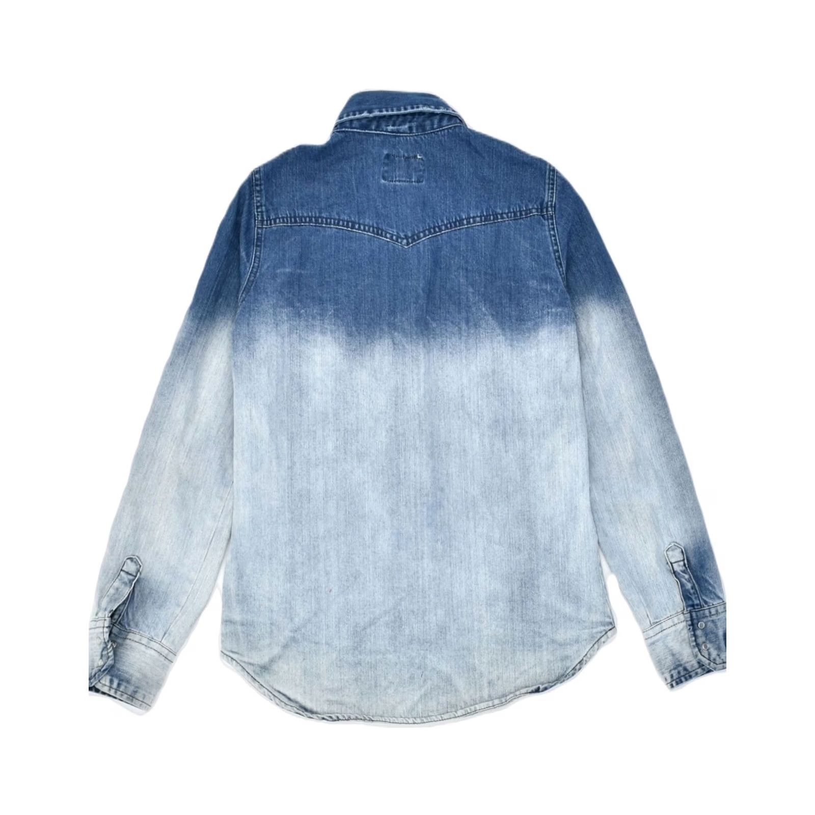 Vintage PULL & BEAR Womens Shirt Small Blue Tie Dye Cotton Denim UK 10 Size S / US 4 / IT 40 - 2 Thumbnail