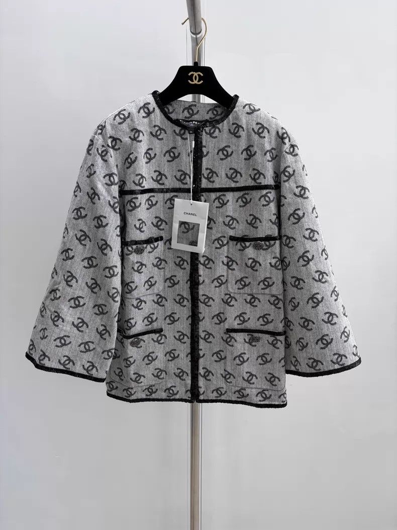 Chanel Chanel Spring and summer popular light gray sequin black e Size XXS / US 00 / IT 34 - 1 Thumbnail