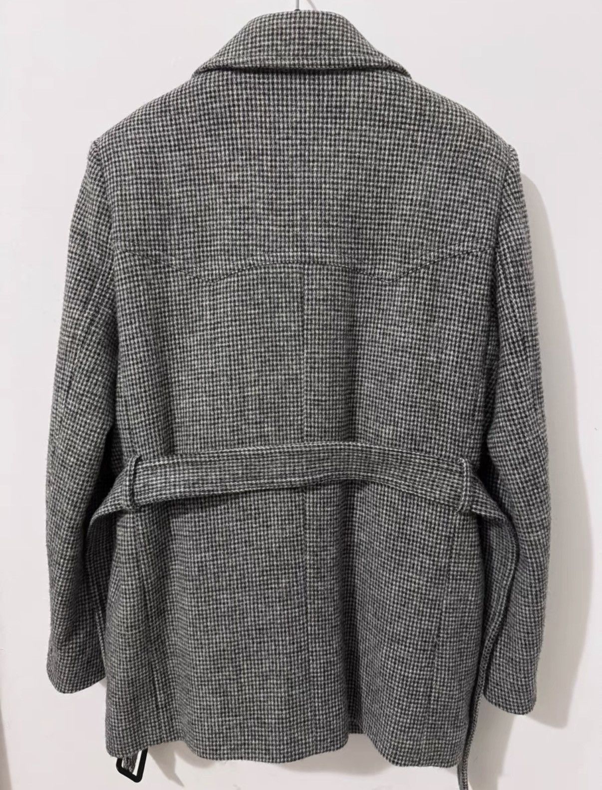 Saint Laurent Paris SLP) 14FW Runway Double-Breasted Houndstooth Overcoat Size US L / EU 52-54 / 3 - 2 Thumbnail