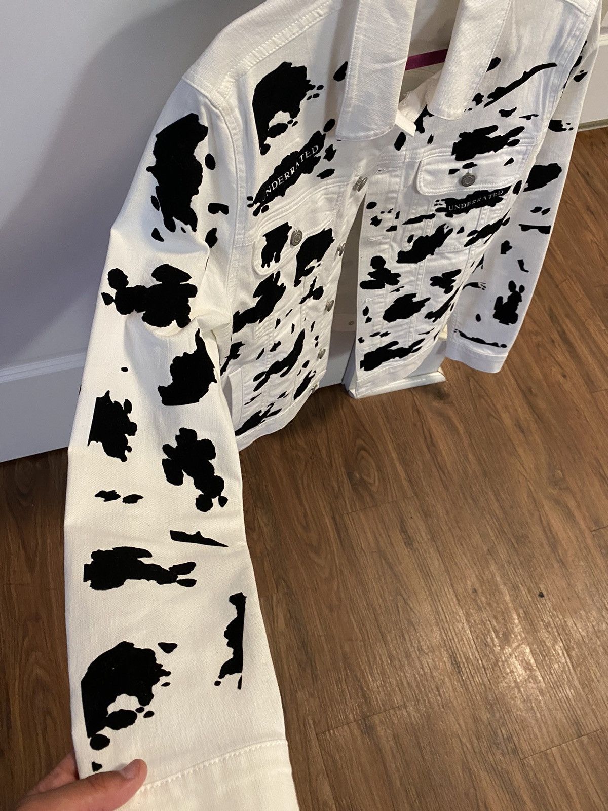 Other WHITE DENIM COW PRINT JACKET Size US M / EU 48-50 / 2 - 4 Thumbnail