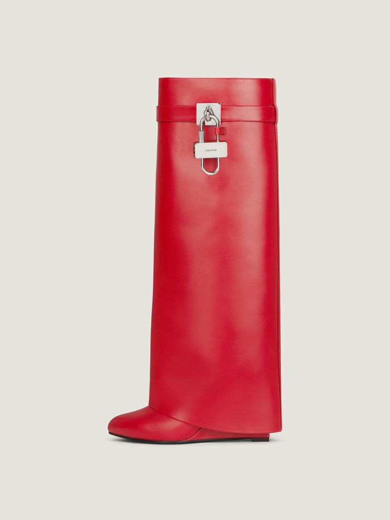 Givenchy o1w1db10326 Shark Lock Wide Fit 90mm Boots in Red Size US 7 / IT 37 - 2 Thumbnail