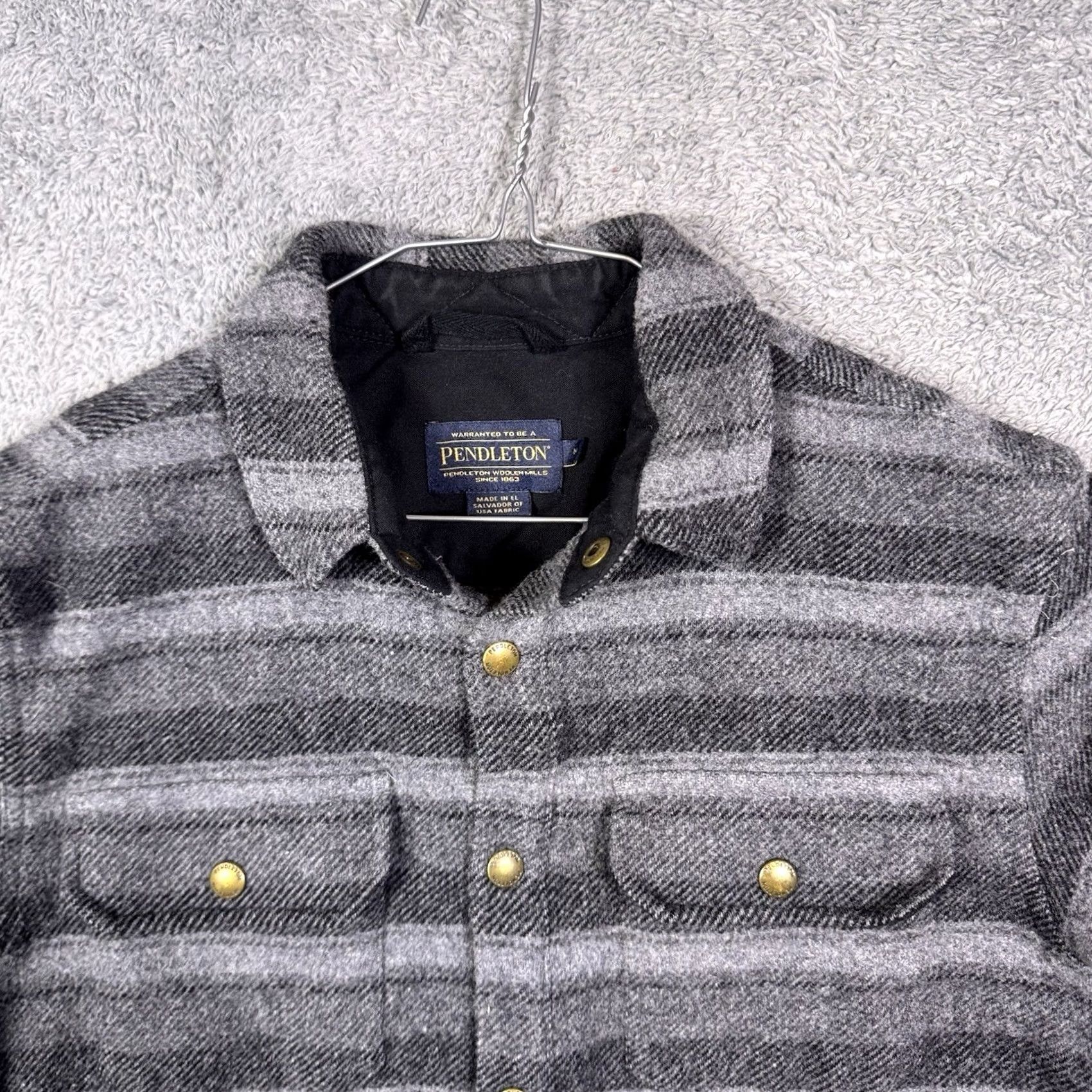 Pendleton Pendleton Jacket Shirt Shacket Oregon Tweed Virgin Lambswool Barn Chore Mens M Gray Size US M / EU 48-50 / 2 - 2 Thumbnail