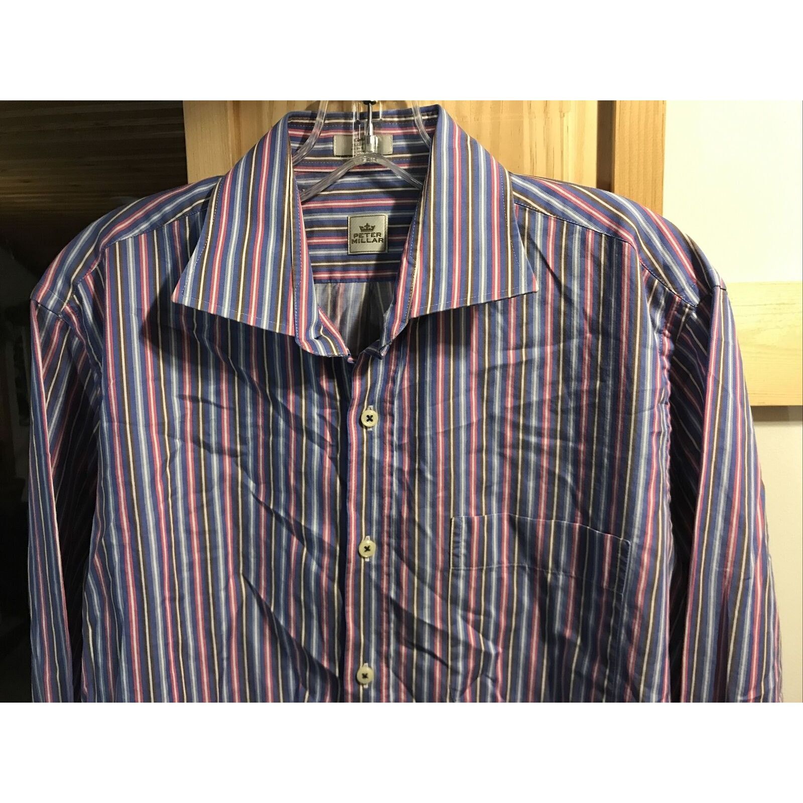 Peter Millar Peter Millar Men’s M Multicolor Striped Button Cotton Shirt Size US M / EU 48-50 / 2 - 7 Thumbnail