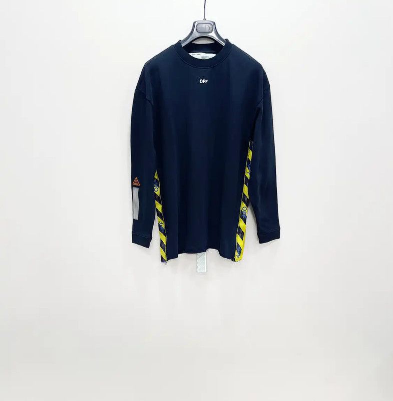 Off-White Off-White Long Sleeve Sweatshirt in Navy 0089 Size US XXS / EU 40 - 1 Thumbnail