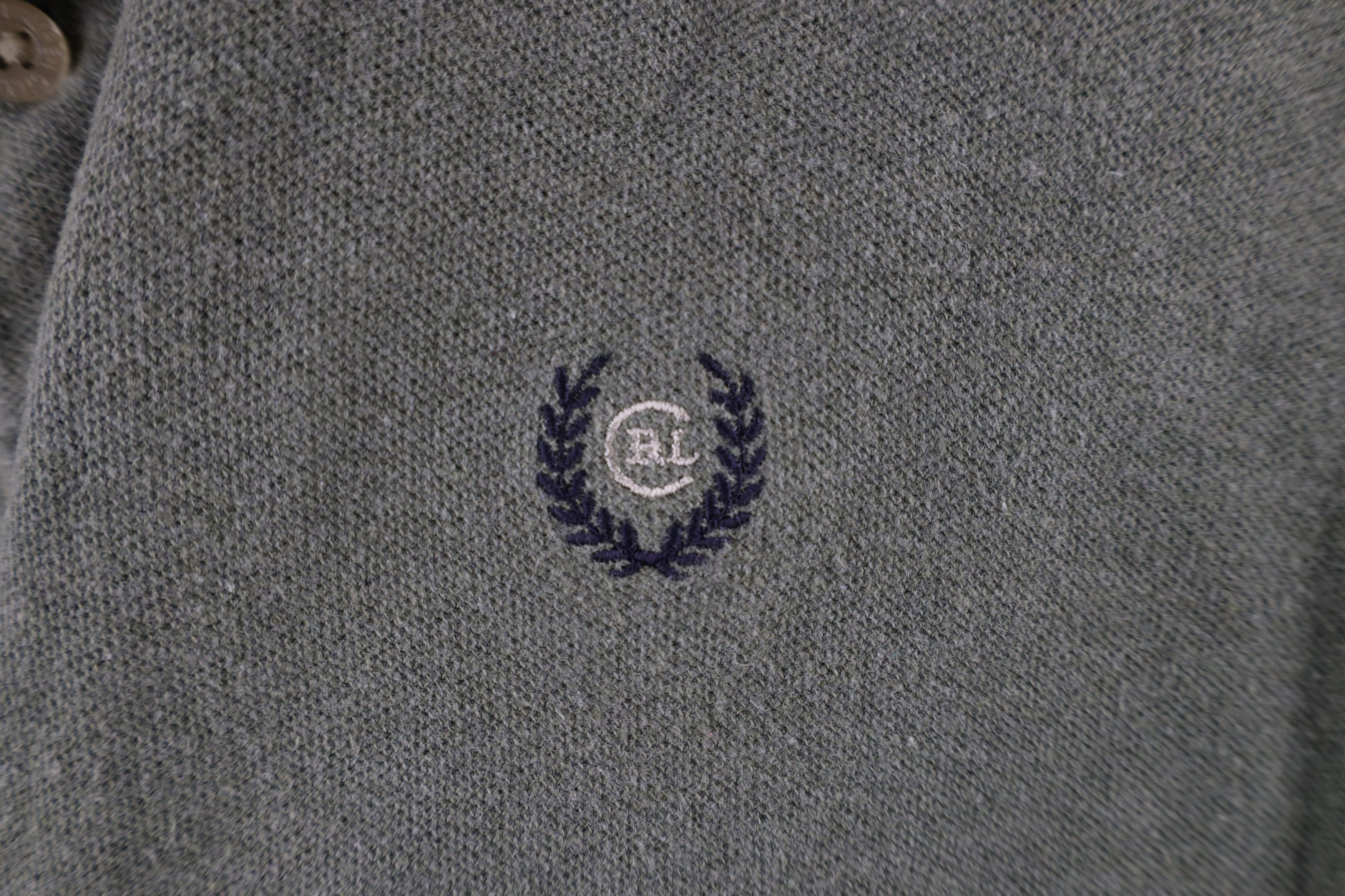 Ralph Lauren × Vintage Vintage 90s Chaps Ralph Lauren Monogram Polo Shirt Green Size US L / EU 52-54 / 3 - 4 Thumbnail