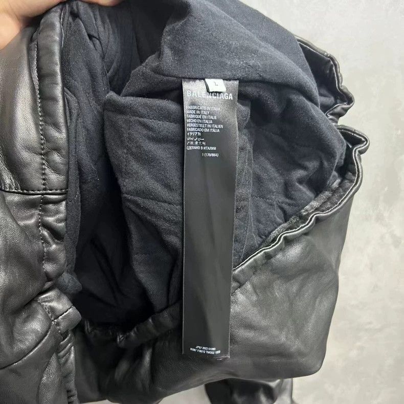 Balenciaga Balenciaga Black Solid Leather Hooded Pullover Long Sleeve Size US S / EU 44-46 / 1 - 7 Thumbnail