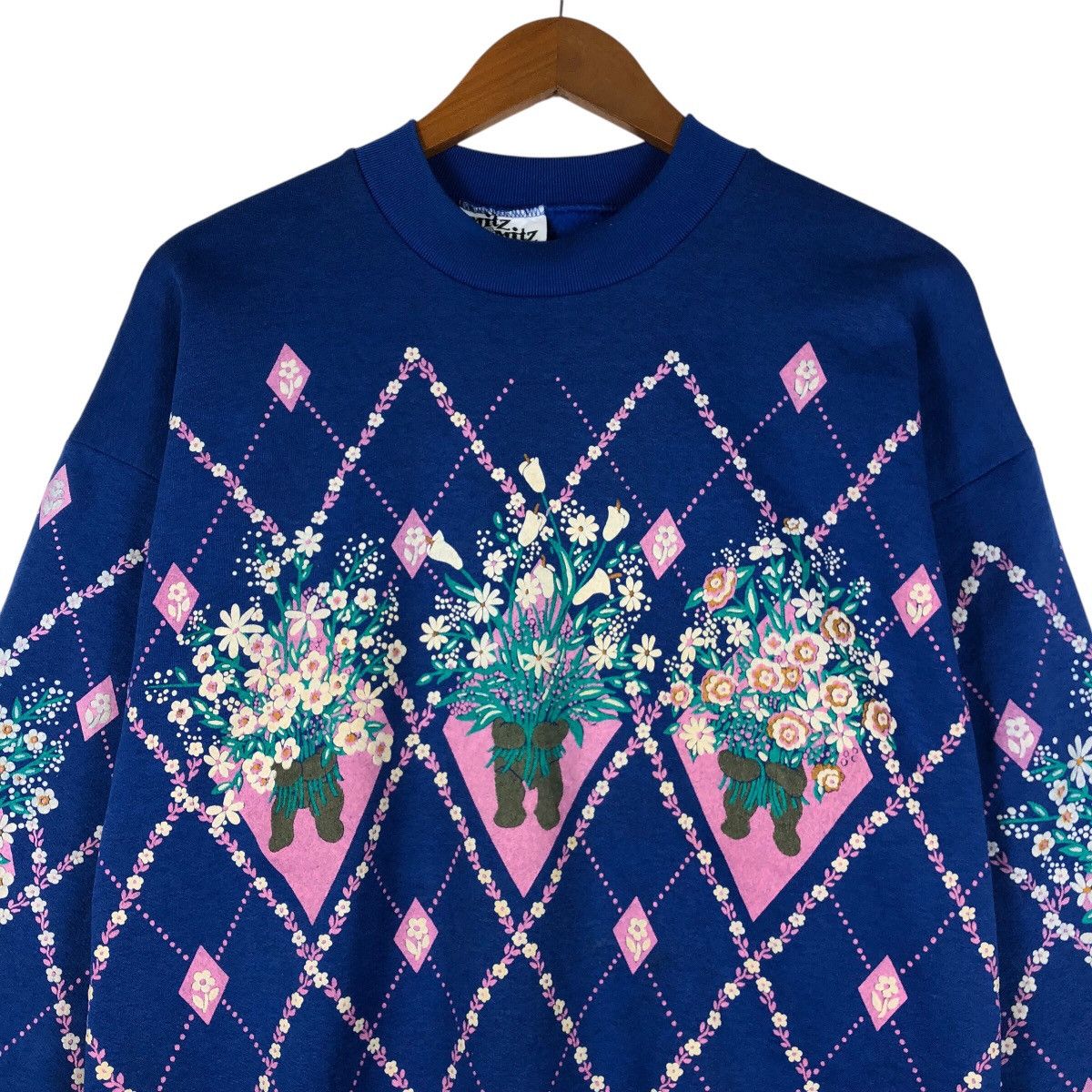 Vintage MITZ MITZ Flower Fullprint Sweatshirt Size US M / EU 48-50 / 2 - 3 Thumbnail