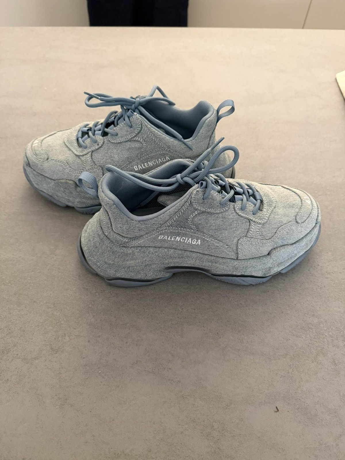 Balenciaga Balenciaga Triple S Denim Sneakers Light Blue – EU 41\ US 8 Size US 8 / EU 41 - 1 Thumbnail
