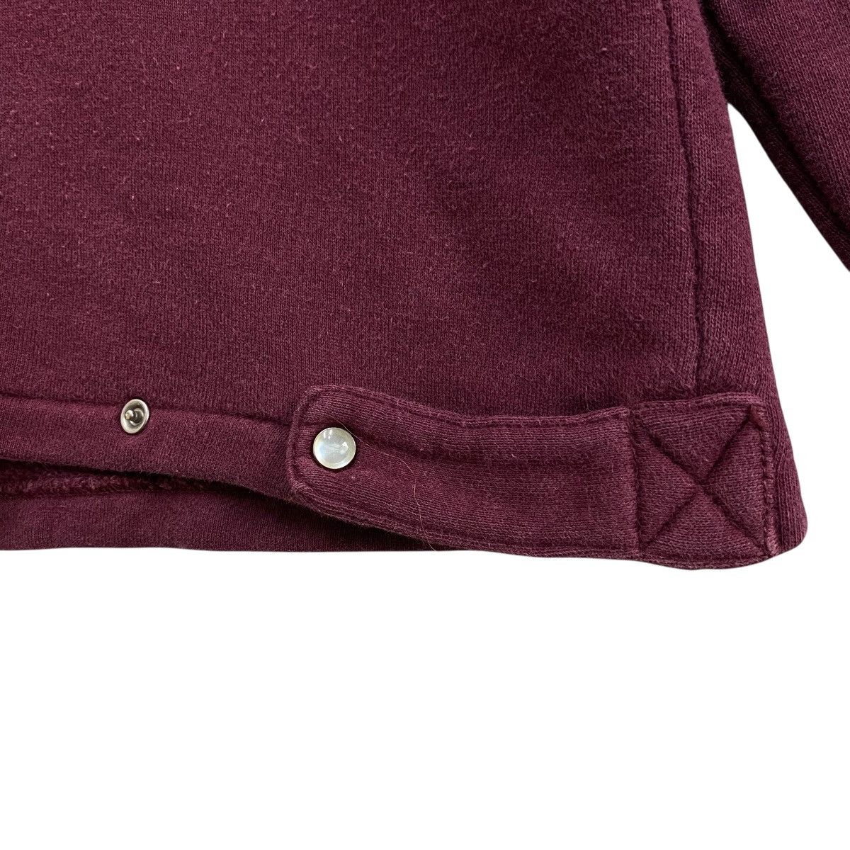 agnes b. Vintage Agnes B Paris Iconic Snap Button Cardigan Maroon Size US S / EU 44-46 / 1 - 5 Thumbnail