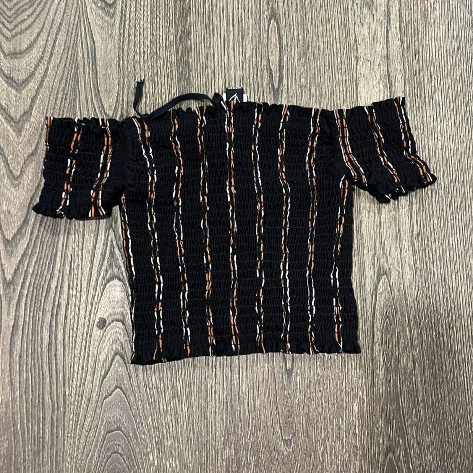 Windsor Smith Windsor Crop Top Small Black Striped Lace Up Front Off The Size S / US 4 / IT 40 - 2 Thumbnail