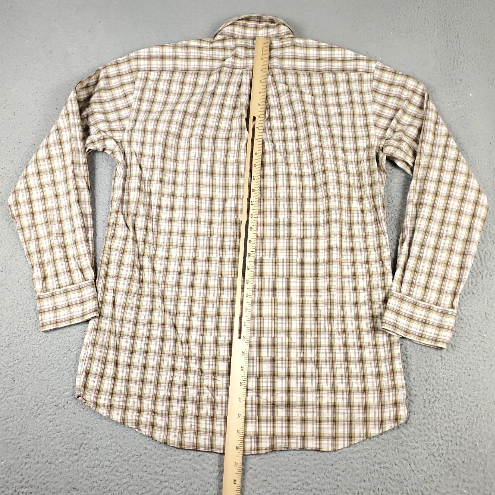 Tommy Hilfiger Tommy Hilfiger Shirt Mens Medium Beige Plaid Casual Button Up Long Sleeve Size US M / EU 48-50 / 2 - 3 Thumbnail