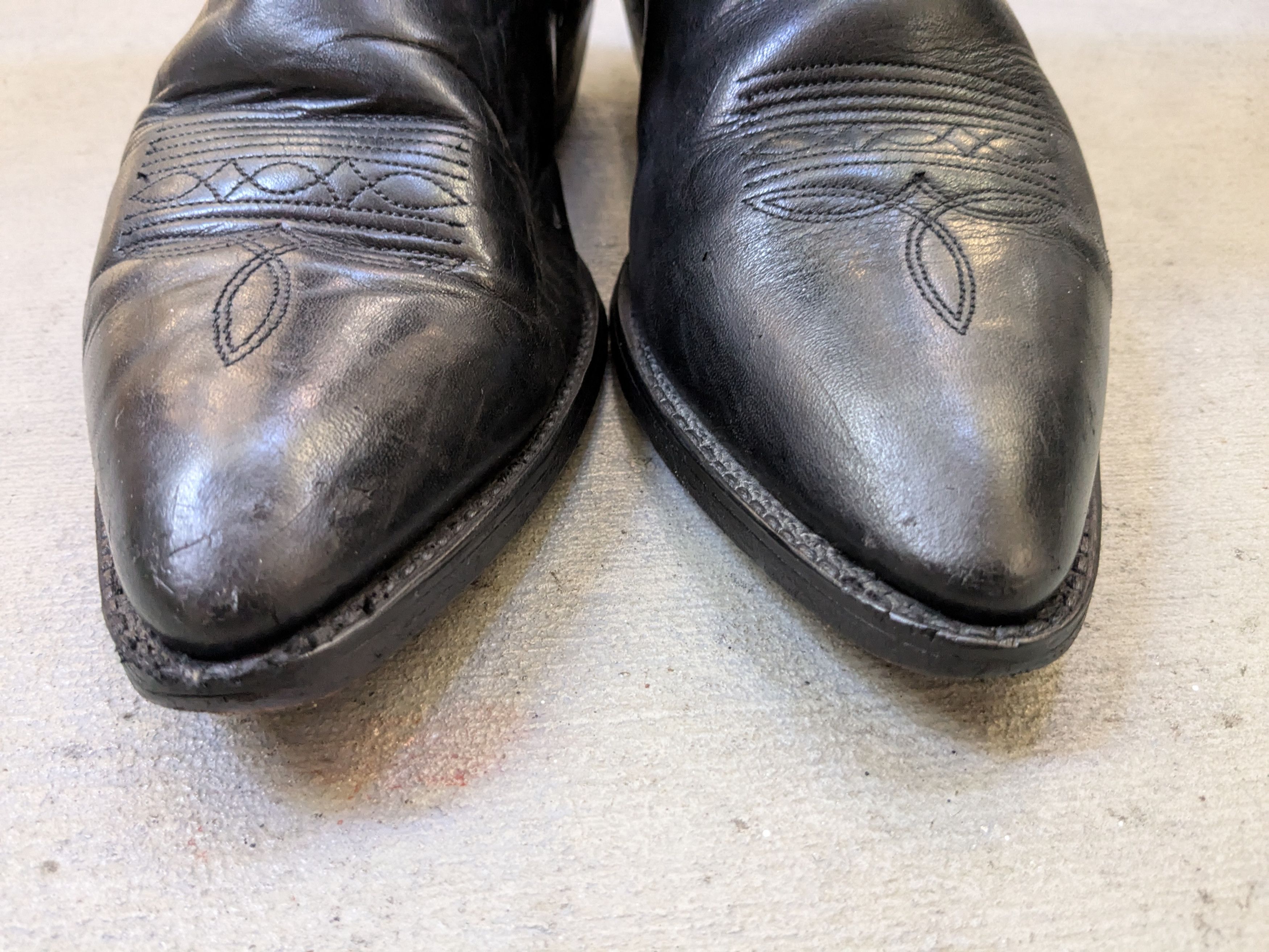 Genuine Leather Vintage Code West Cowboy Boots 10.5 Black Leather USA Size US 10.5 / EU 43-44 - 2 Thumbnail