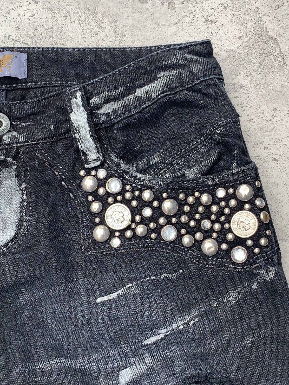 Japanese Brand ANTIK DENIM distressed coin flare jeans Size US 26 / EU 42 - 5 Thumbnail
