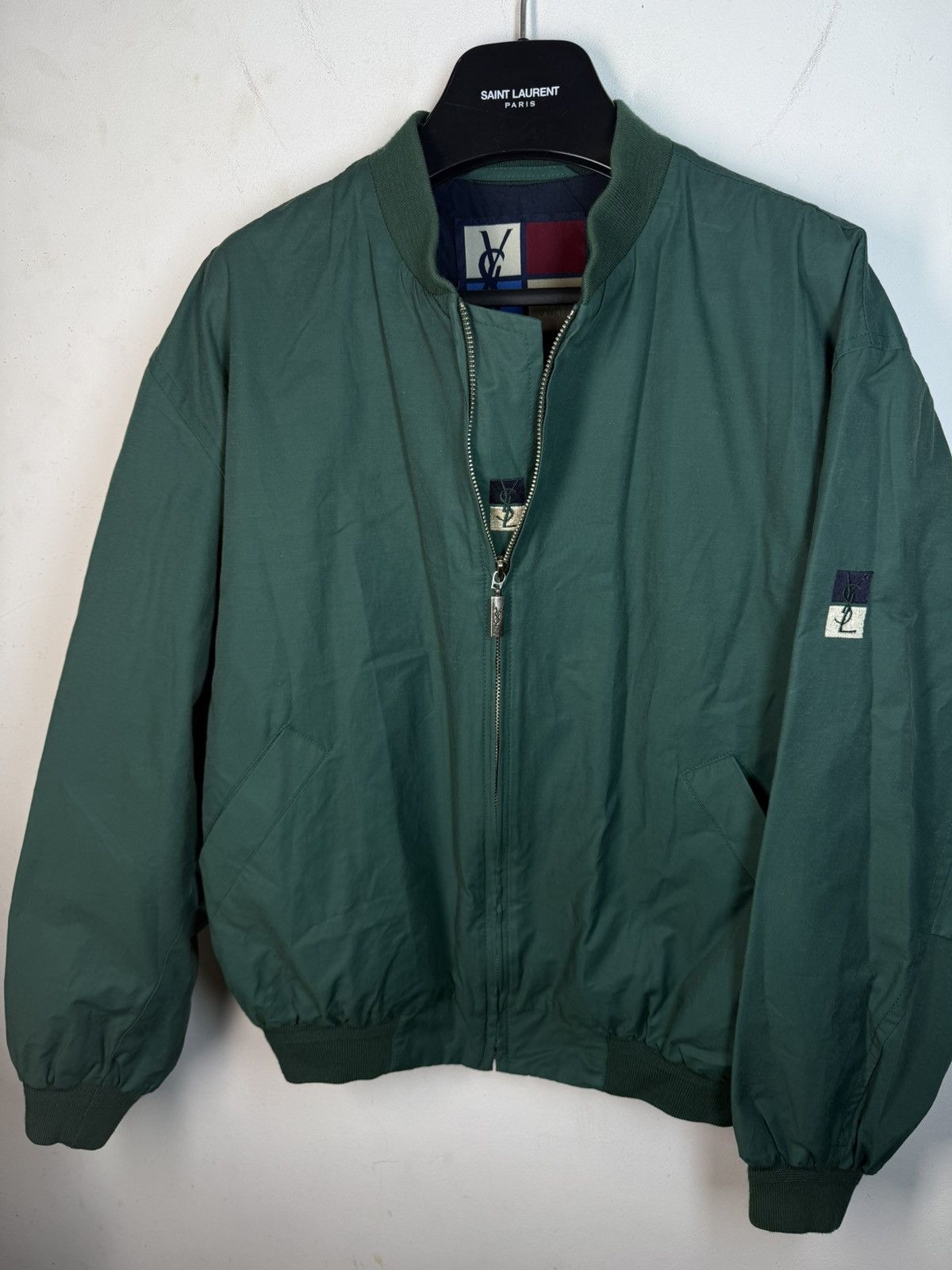 Yves Saint Laurent Green 90s YSL Bomber Vintage Jacket Yves Saint Laurent Size US M / EU 48-50 / 2 - 19 Thumbnail