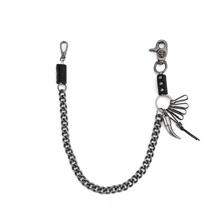 Jewelry Biker Wallet Chains Wolf Tooth Charm Waist Pant Chain Size ONE SIZE - 5 Thumbnail