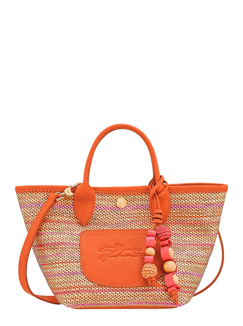 'Le Panier Pliage Rainbow' Multicolor Crossbody Bag with Embossed Logo on the Front and Adjustable and Removable Shoulder Strap in Canvas Woman