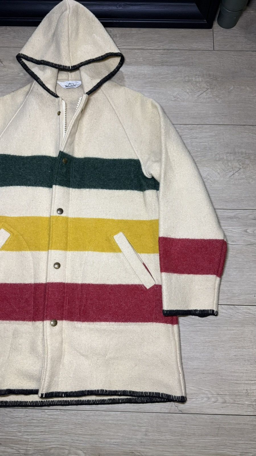Woolrich Woolen Mills Vintage Woolrich Hudson Striped Wool Parka Jacket Size S / US 4 / IT 40 - 4 Thumbnail
